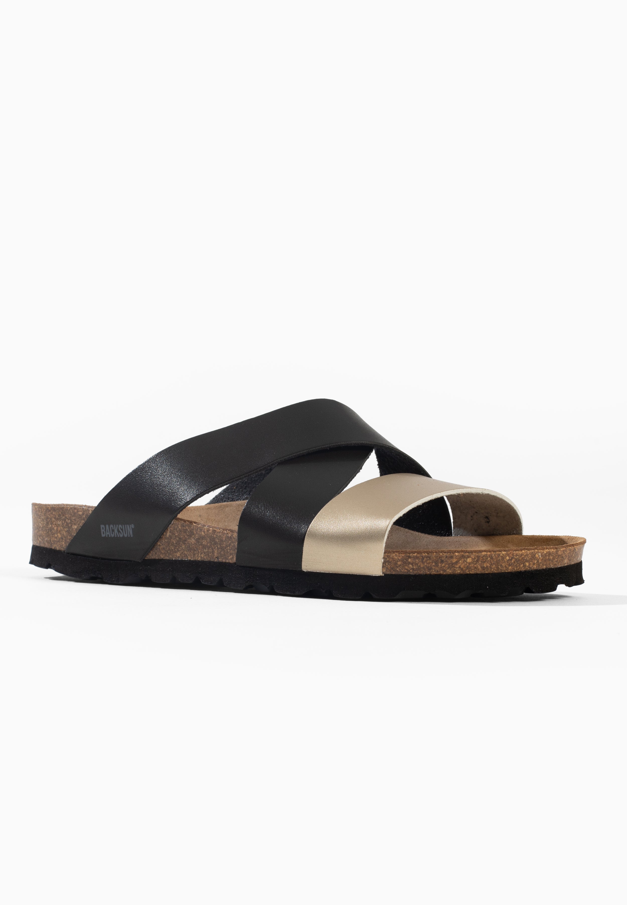 Sandales Multi-Brides Palerme Noir et Doré