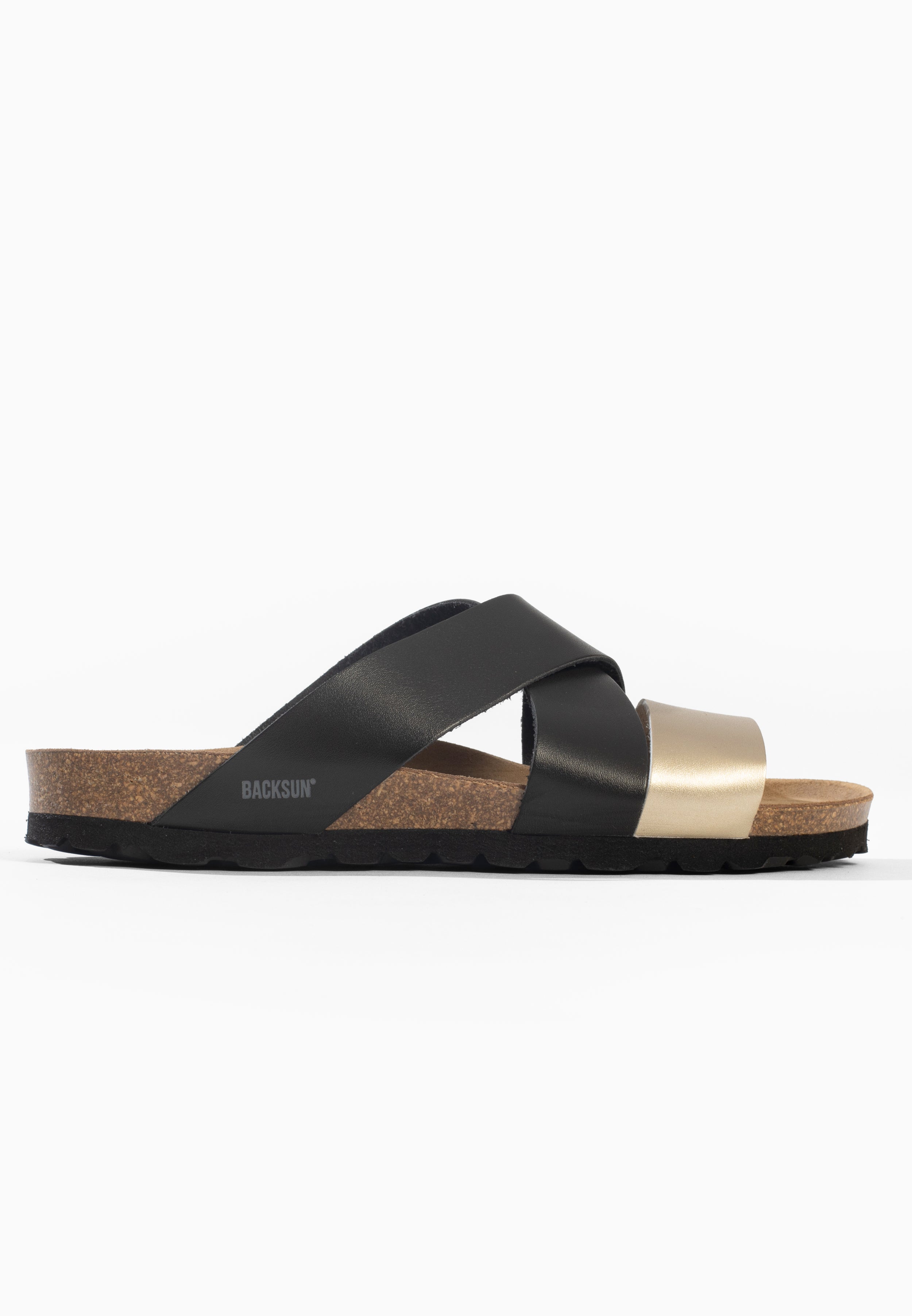 Sandales Multi-Brides Palerme Noir et Doré