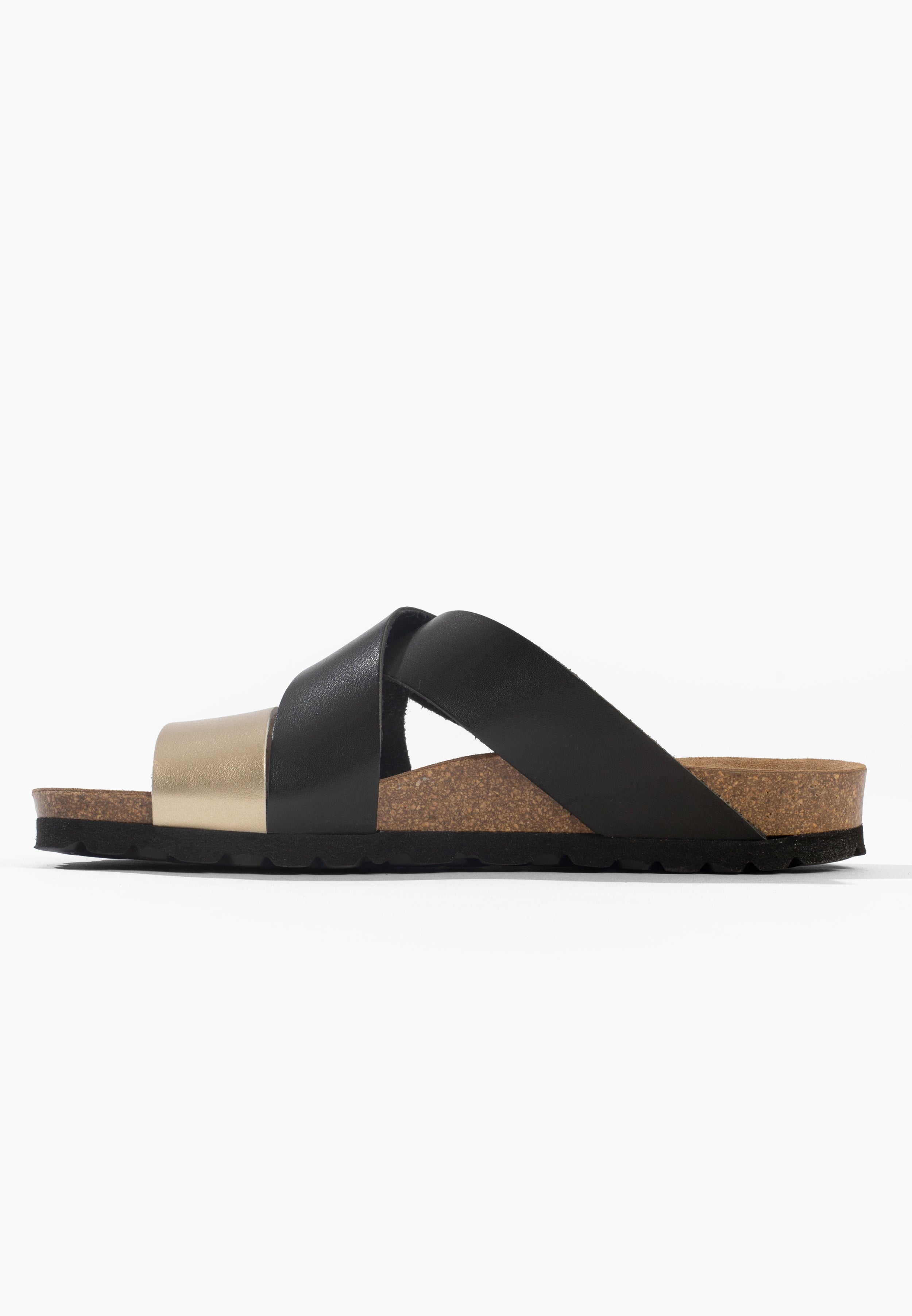 Sandales Multi-Brides Palerme Noir et Doré