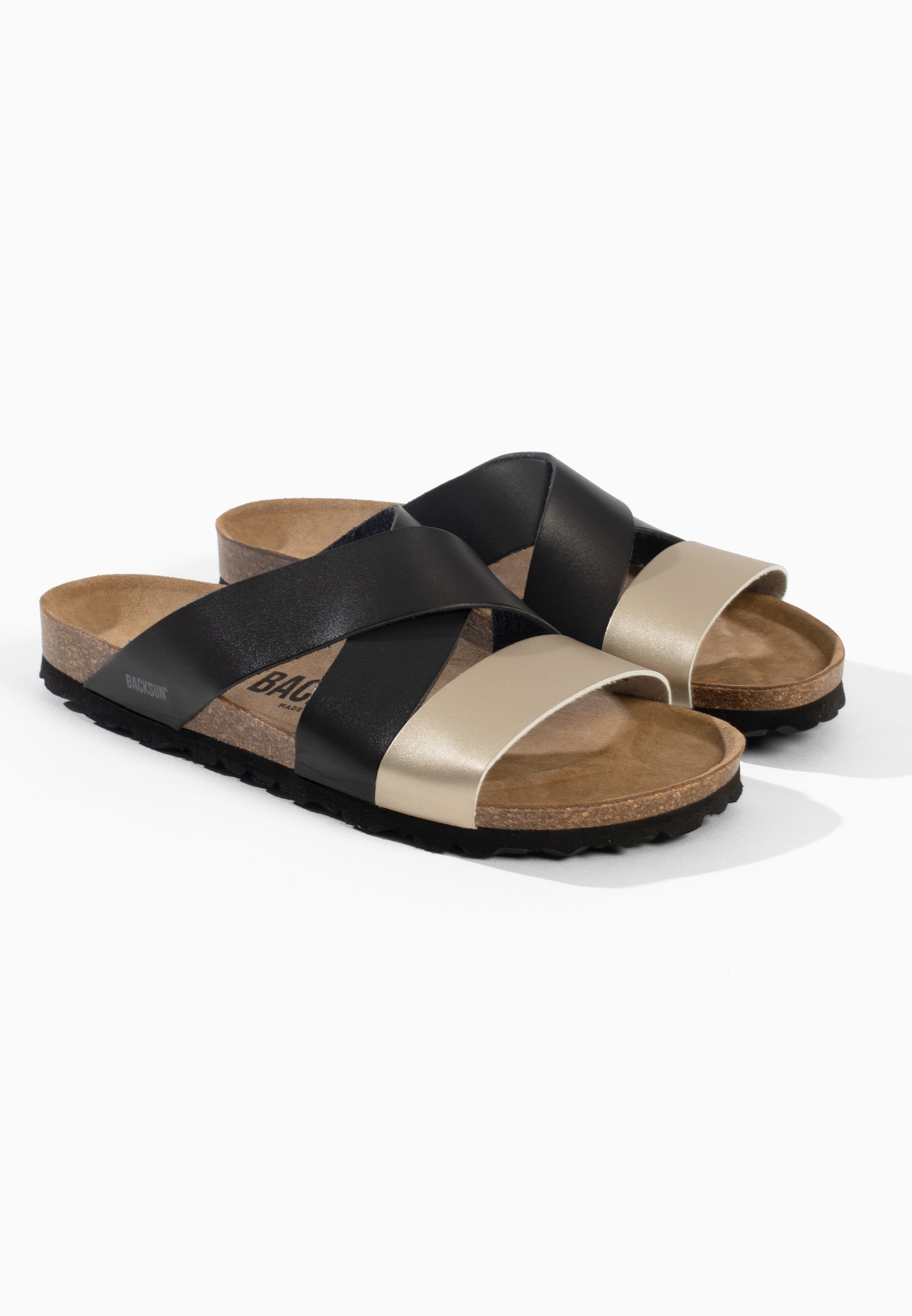 Sandales Multi-Brides Palerme Noir et Doré