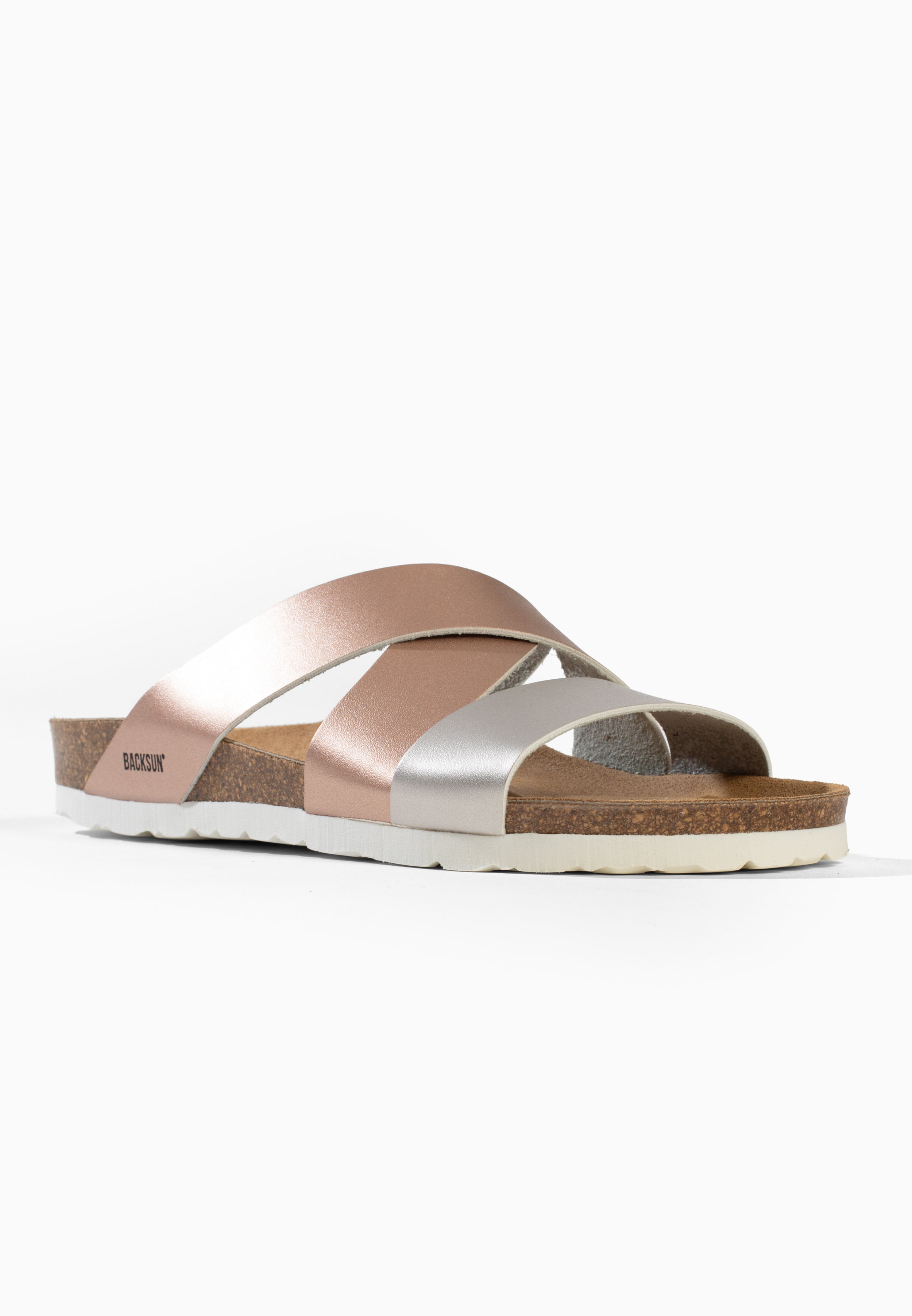 Sandales Multi-Brides Palerme Rose et Argent