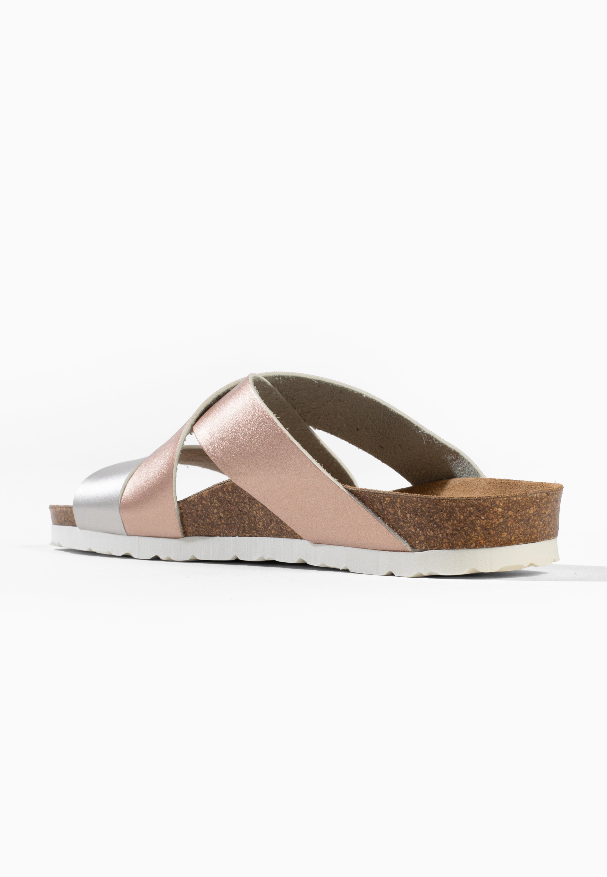 Sandales Multi-Brides Palerme Rose et Argent