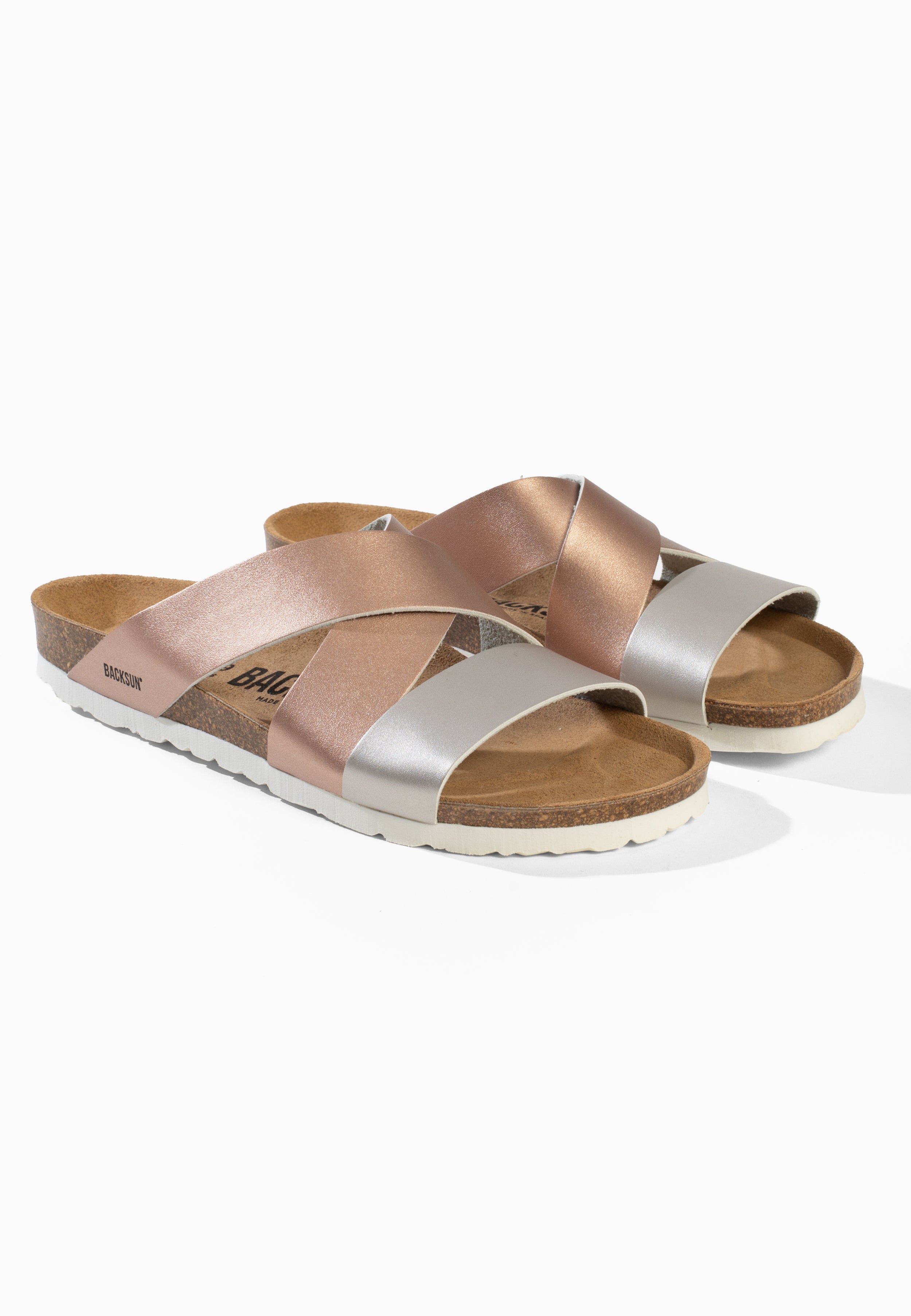 Sandales Multi-Brides Palerme Rose et Argent
