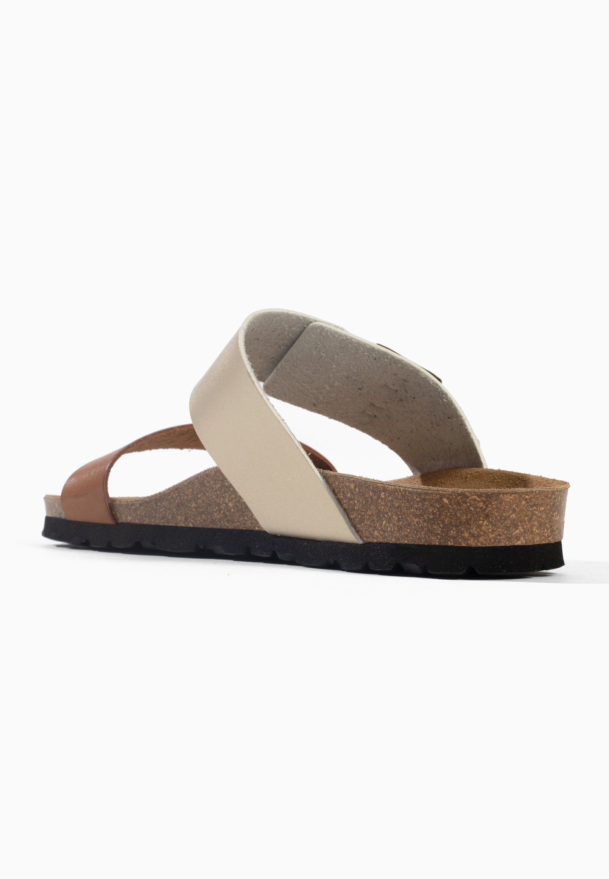 Perouse Sandalen mit 2 Riemen in Kamel und Platin