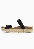Schwarze Pisa Plateausandalen