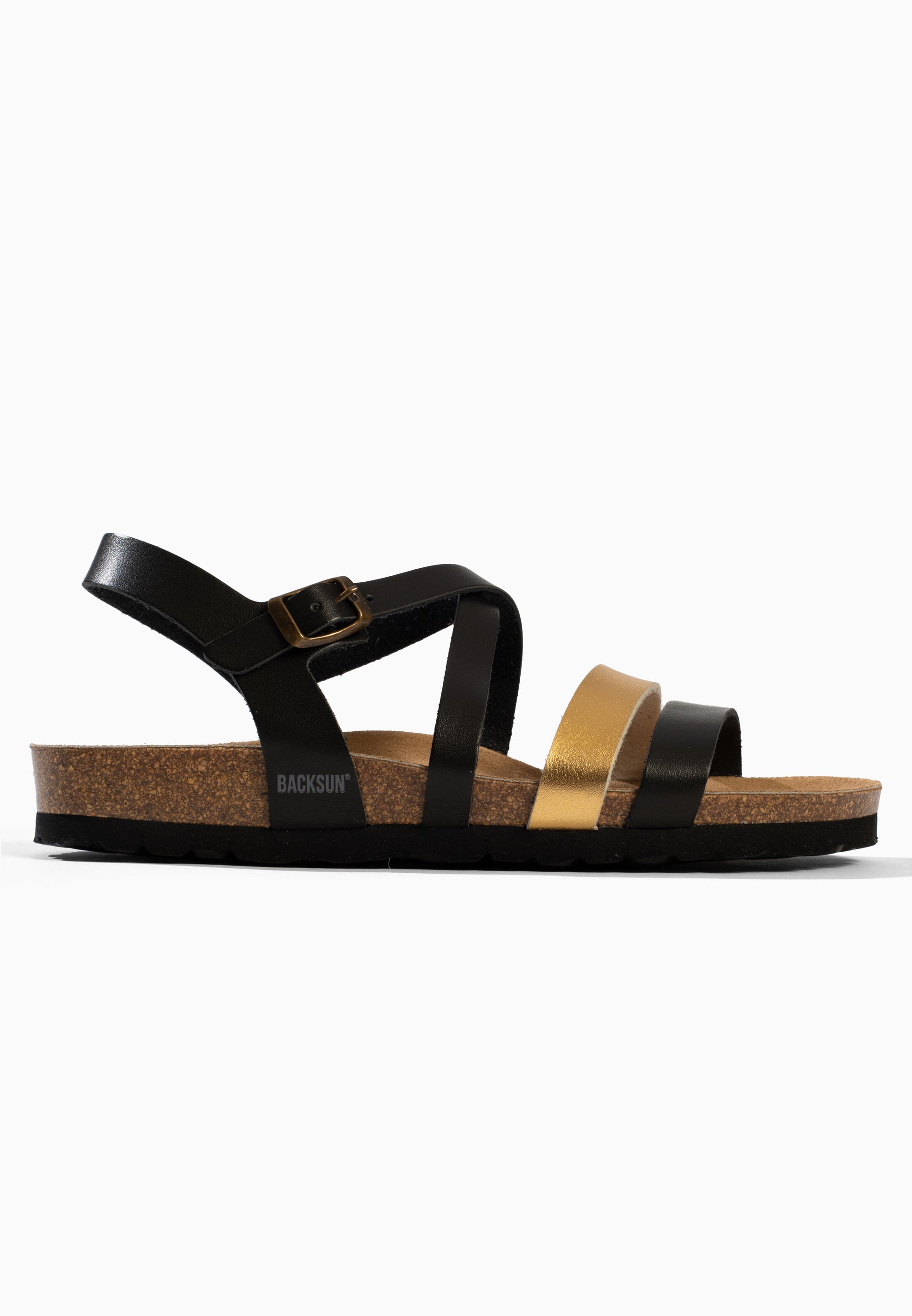 Sandales Pantel Multi-Brides Noir et or