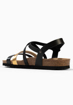 Sandales Pantel Multi-Brides Noir et or