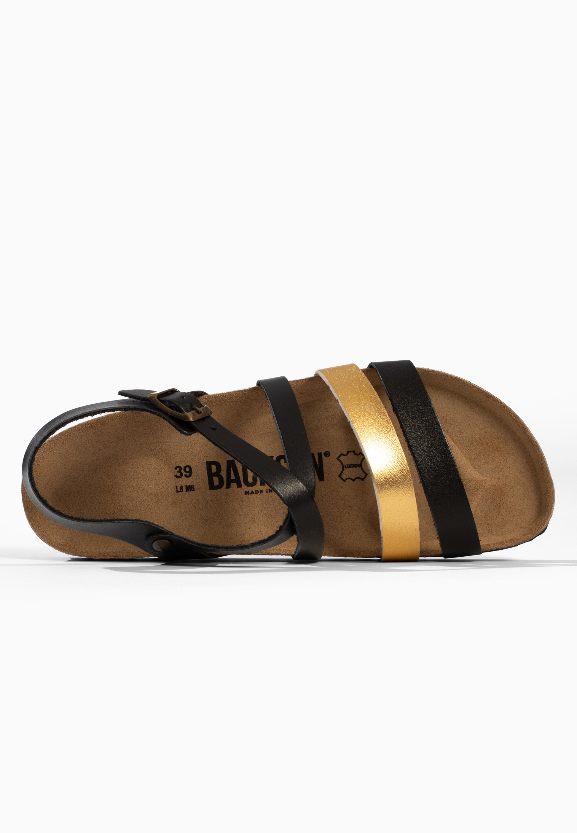 Sandales Pantel Multi-Brides Noir et or