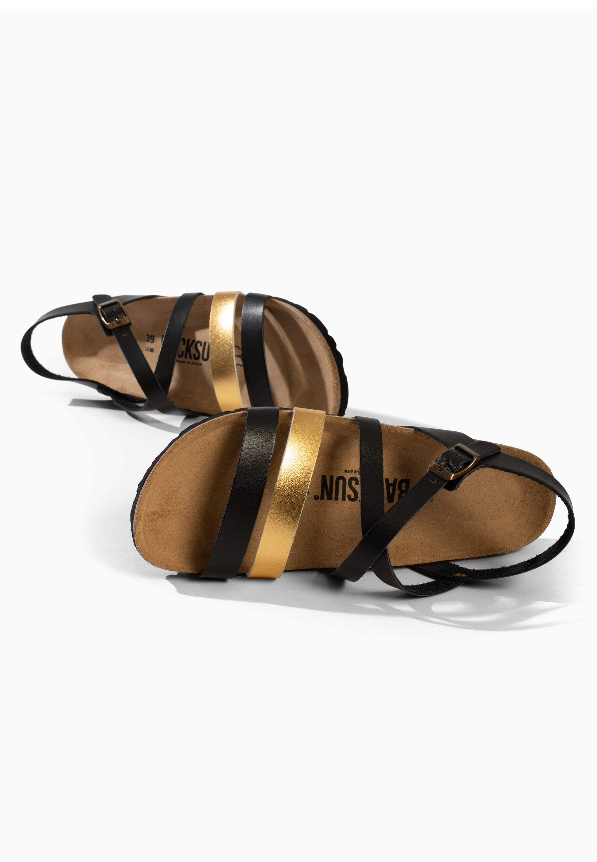 Sandales Pantel Multi-Brides Noir et or