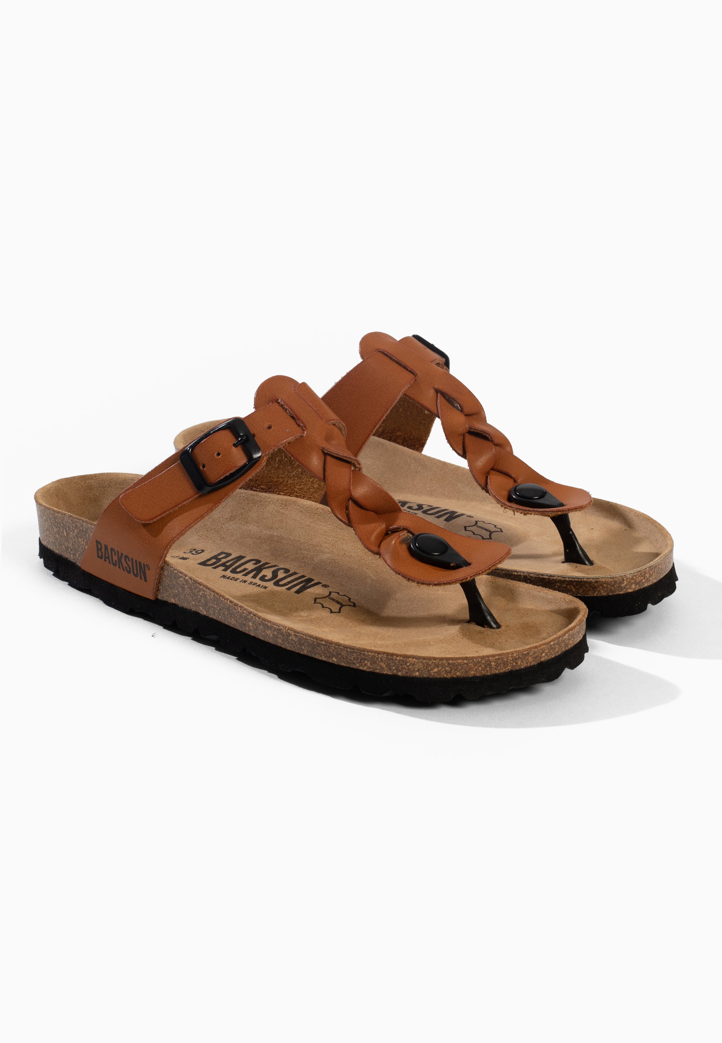 Sandales Reggio à entre-doigts Tan