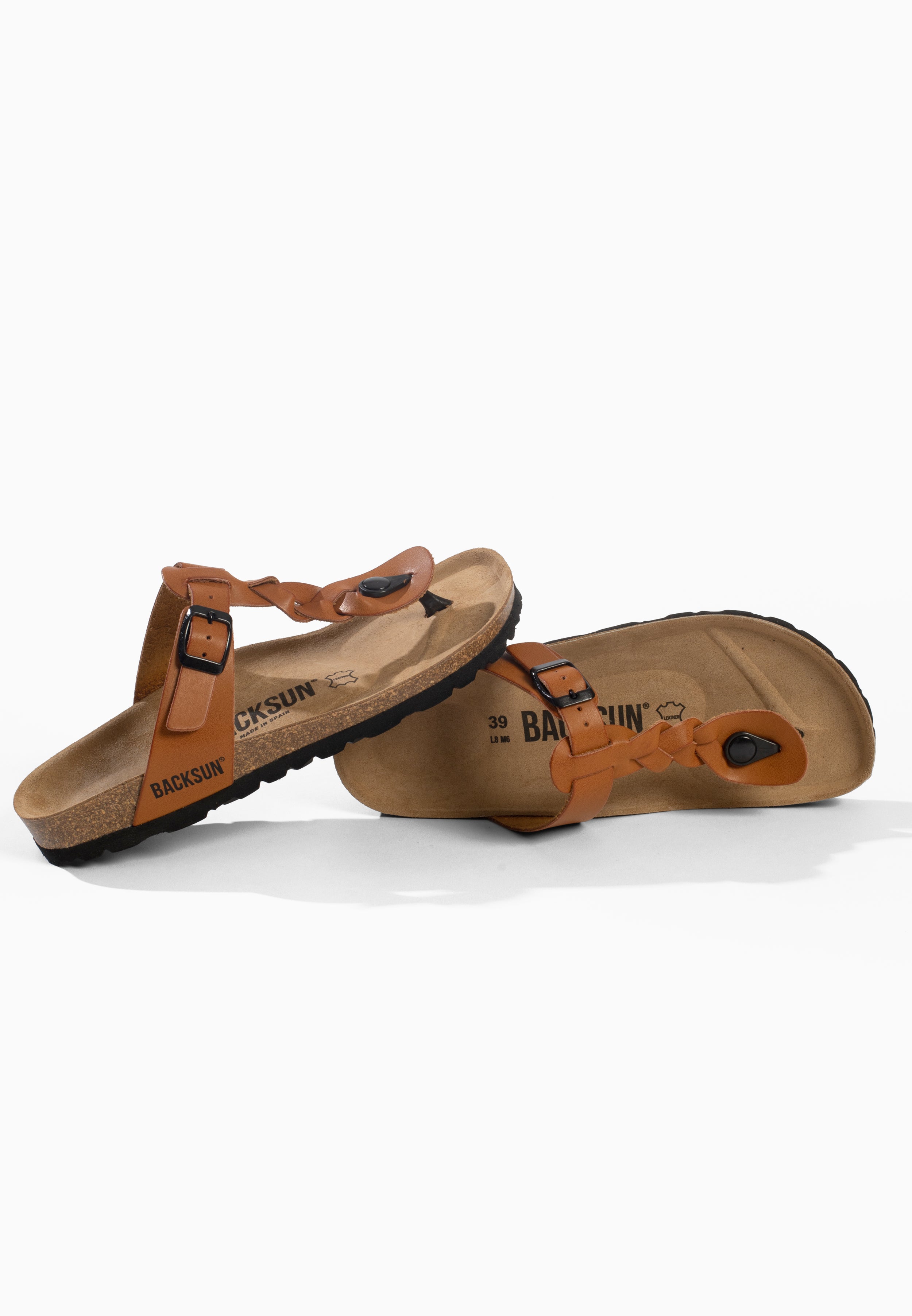 Sandales Reggio à entre-doigts Tan