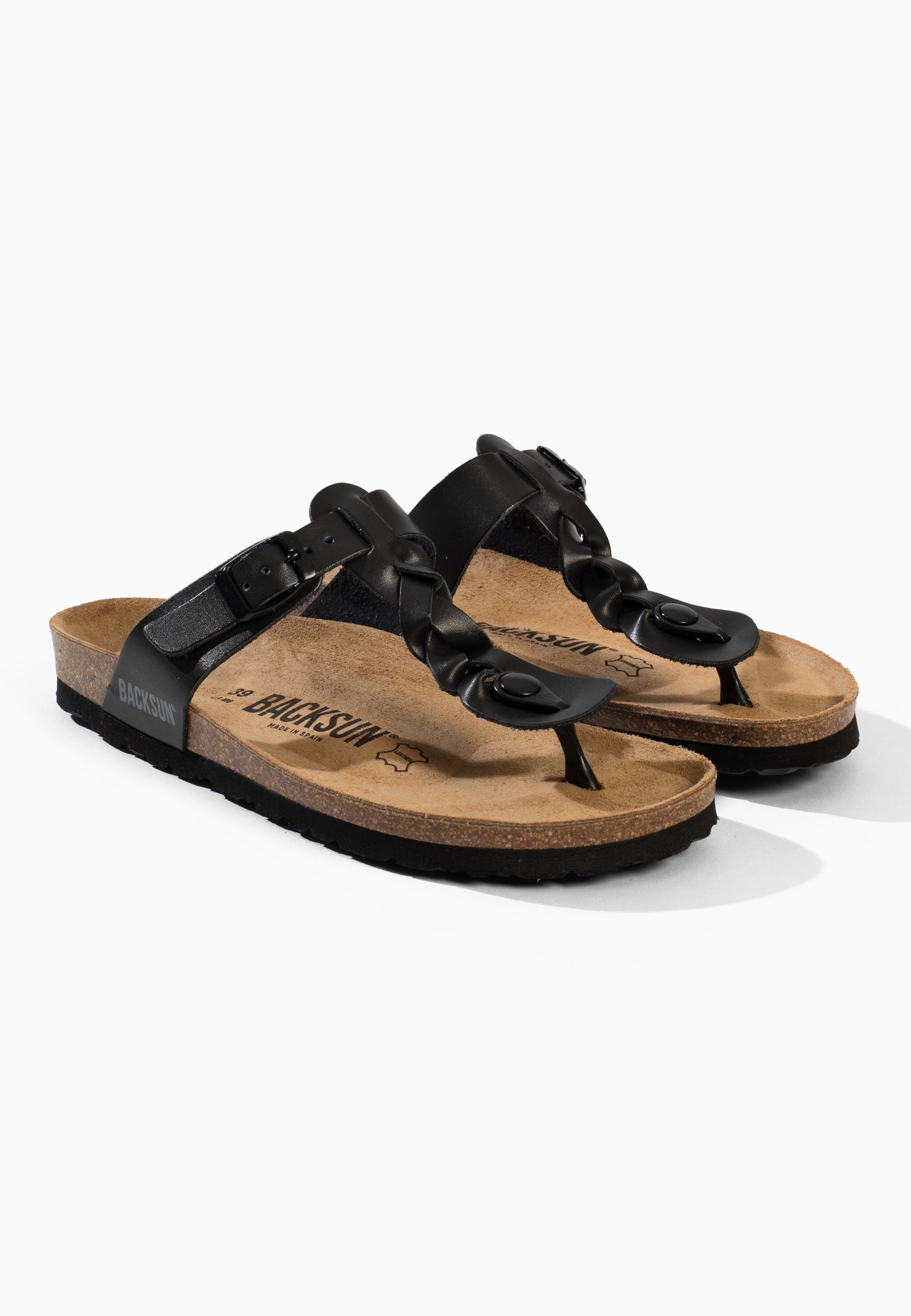 Sandales Reggio à entre-doigts Noir