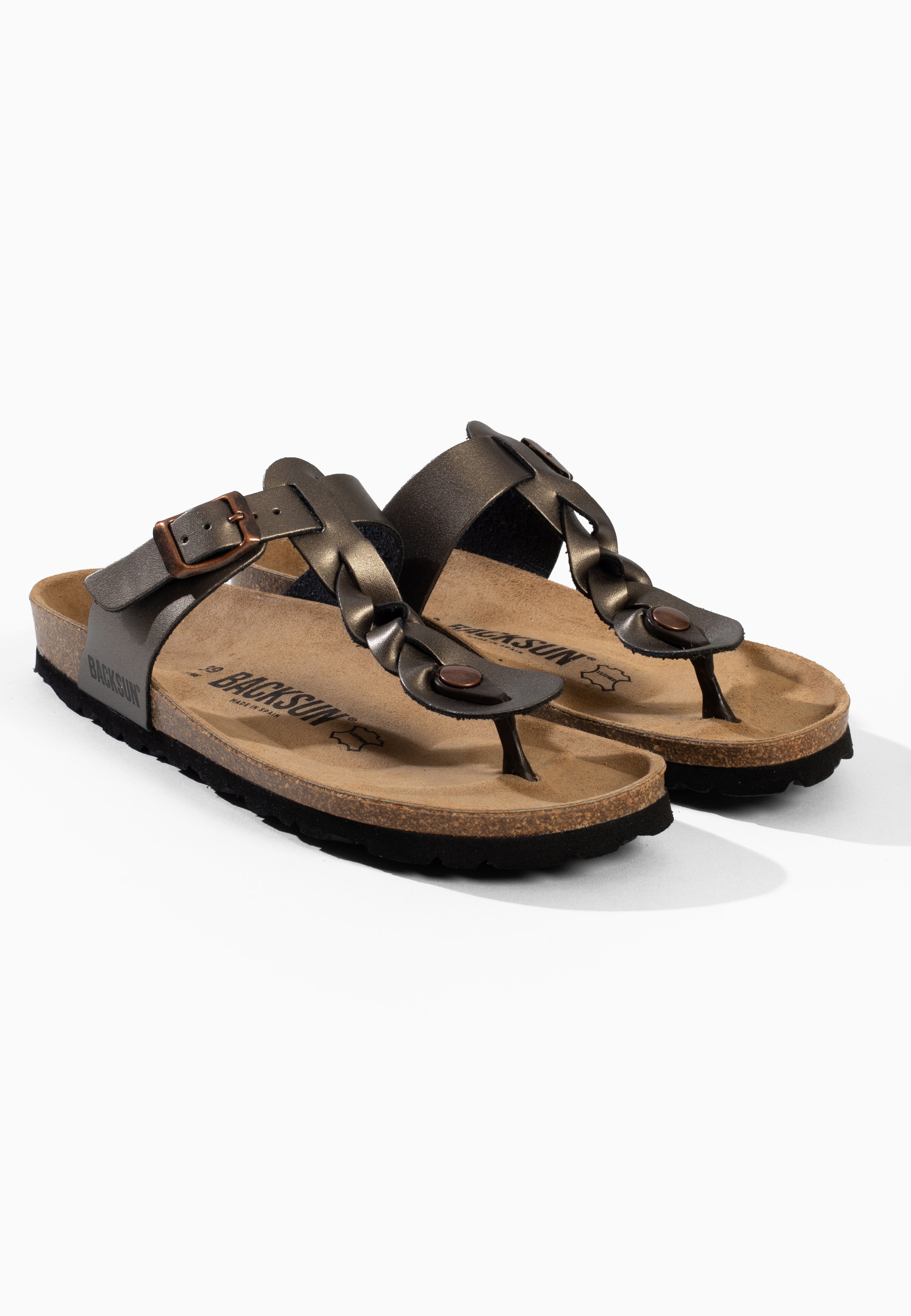Sandales Reggio à entre-doigts Cuivre