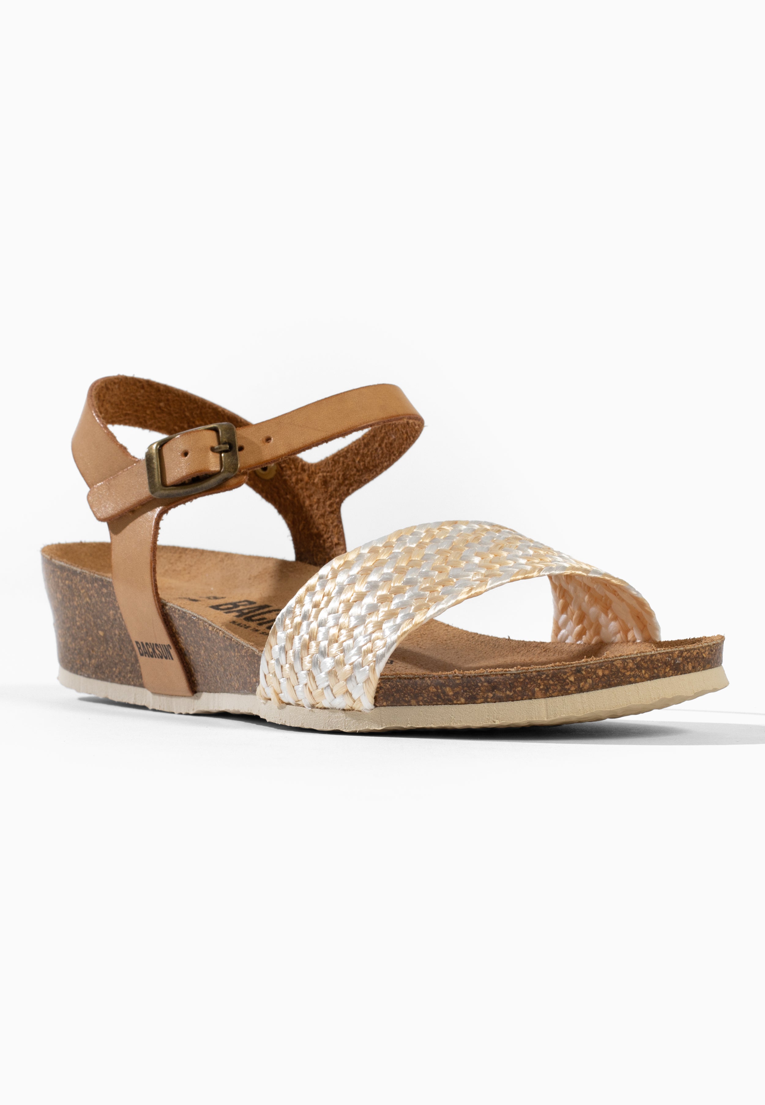Sandales Compensées et Semi-compensées Calabria Beige et Doré