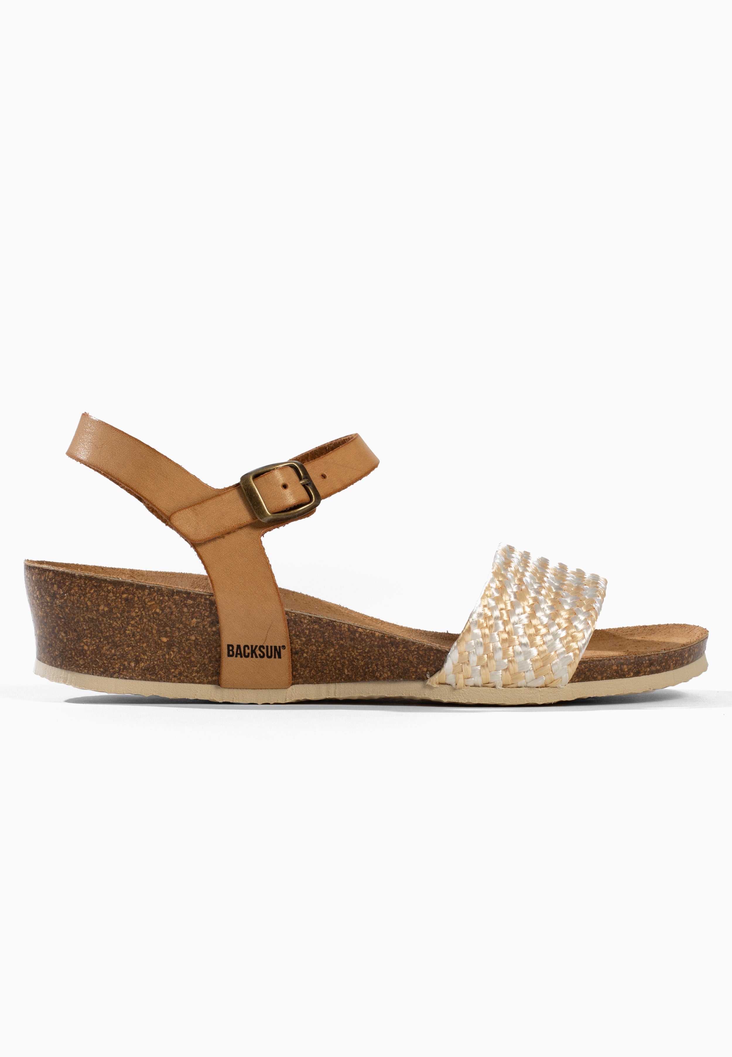Sandales Compensées et Semi-compensées Calabria Beige et Doré