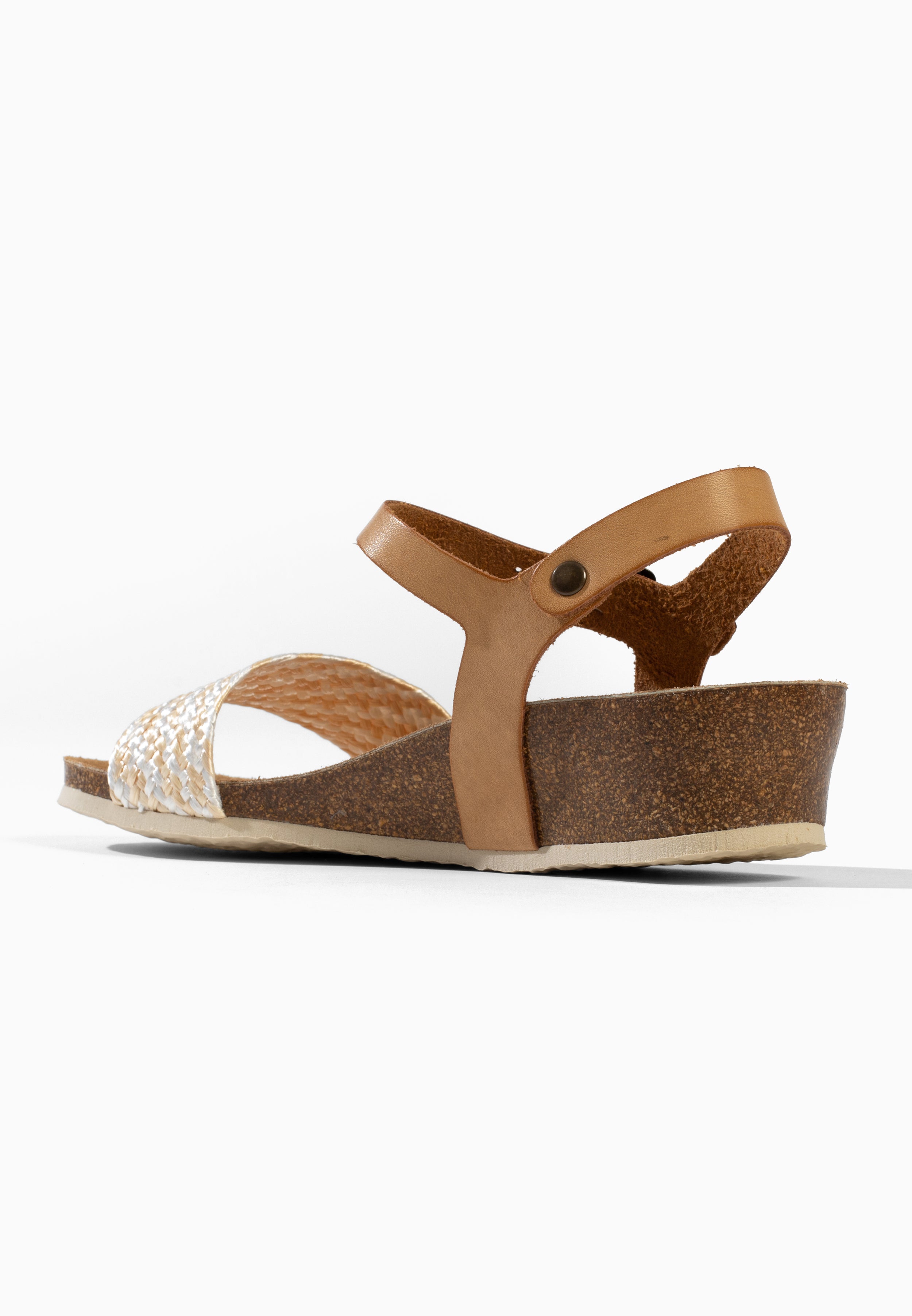 Sandales Compensées et Semi-compensées Calabria Beige et Doré