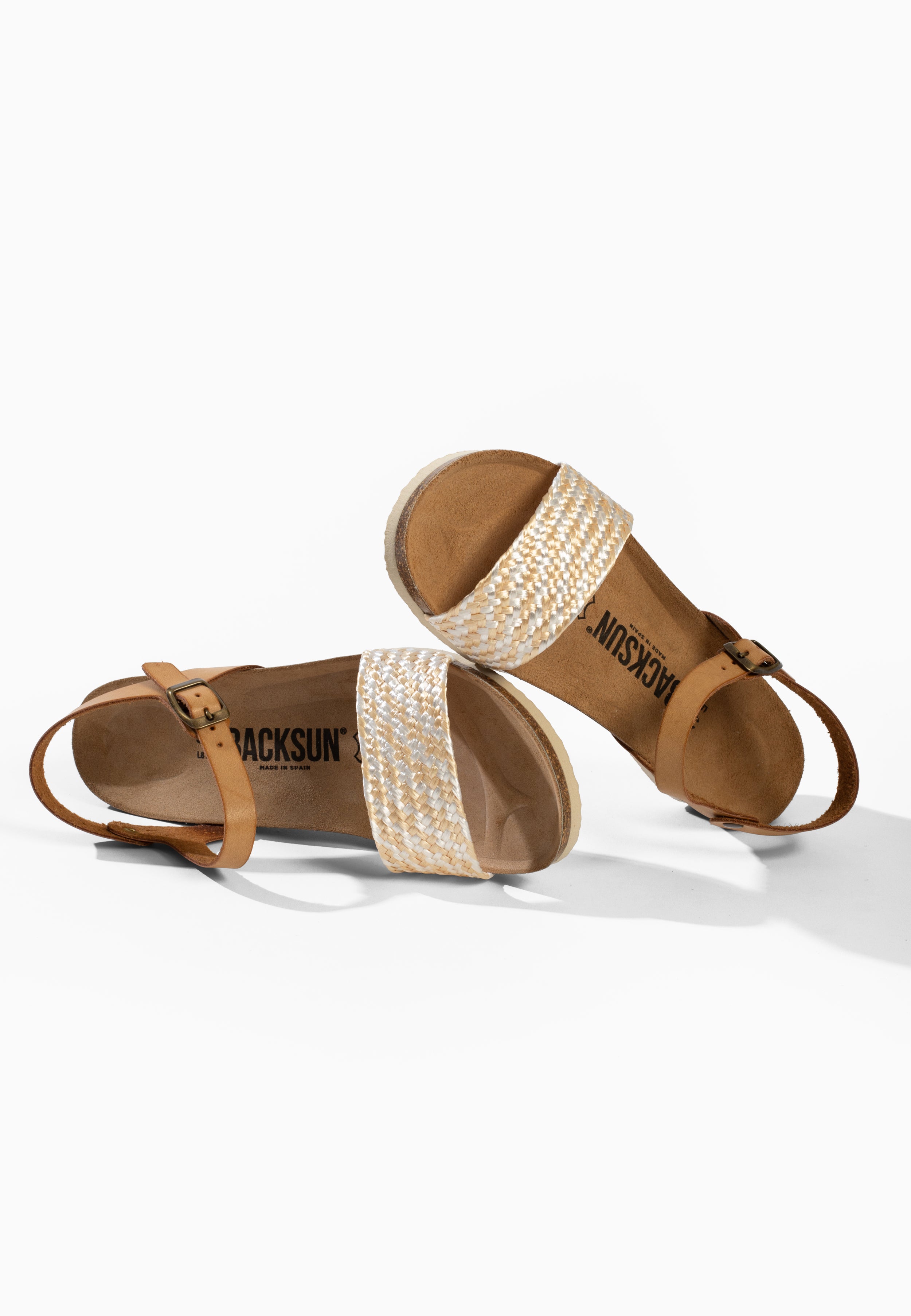 Sandales Compensées et Semi-compensées Calabria Beige et Doré