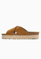 Beige Plateausandalen Los Angeles