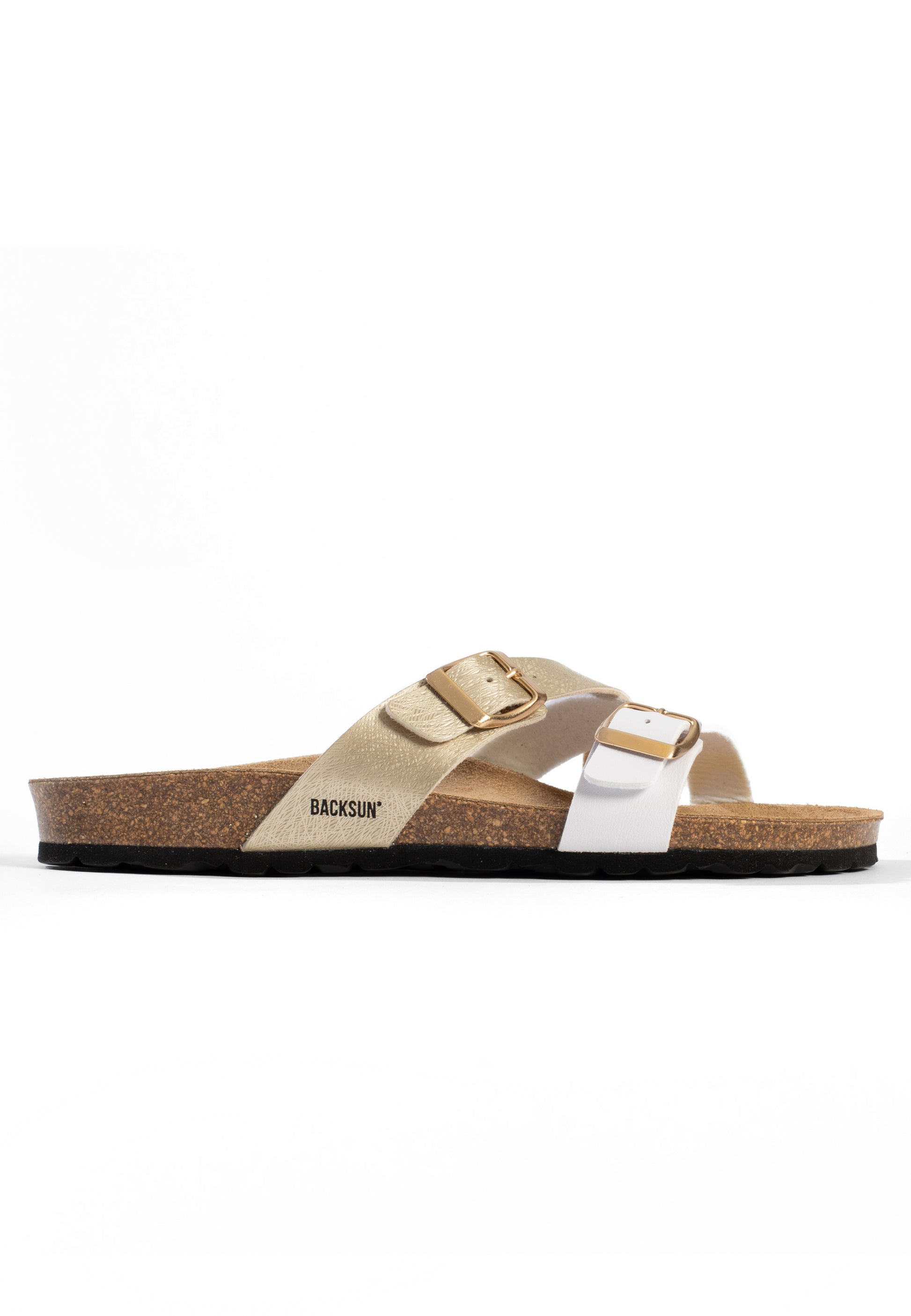 Sandales Talca 2 Brides Blanc et or
