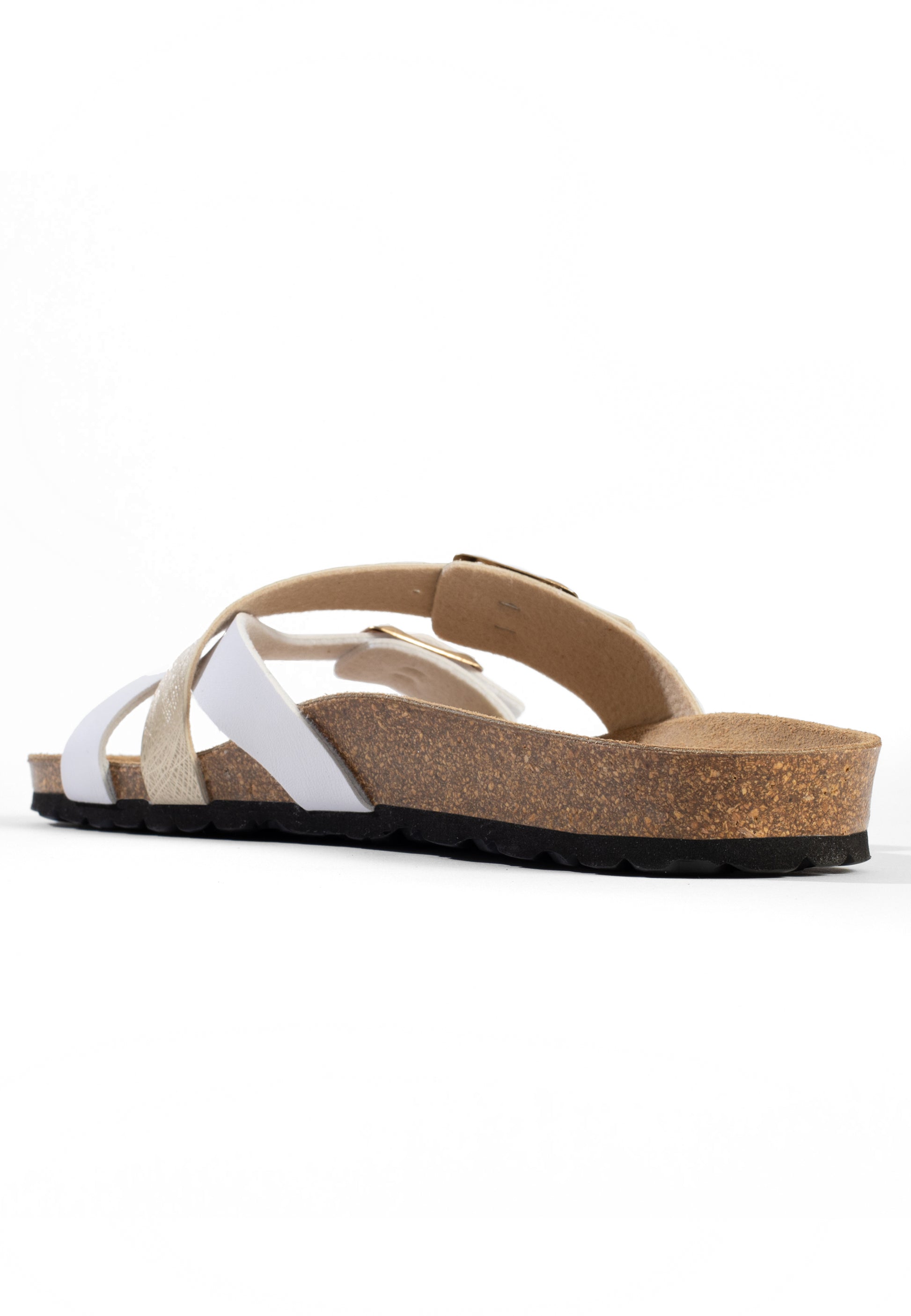 Sandales Talca 2 Brides Blanc et or