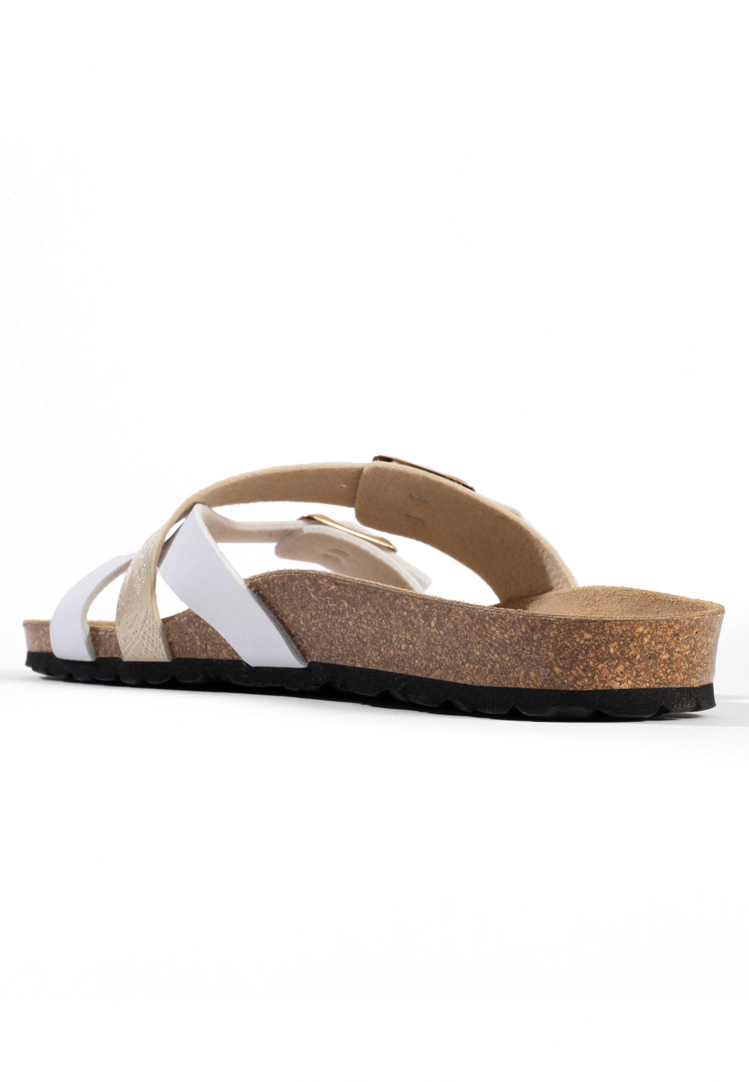 Sandales Talca 2 Brides Blanc et or