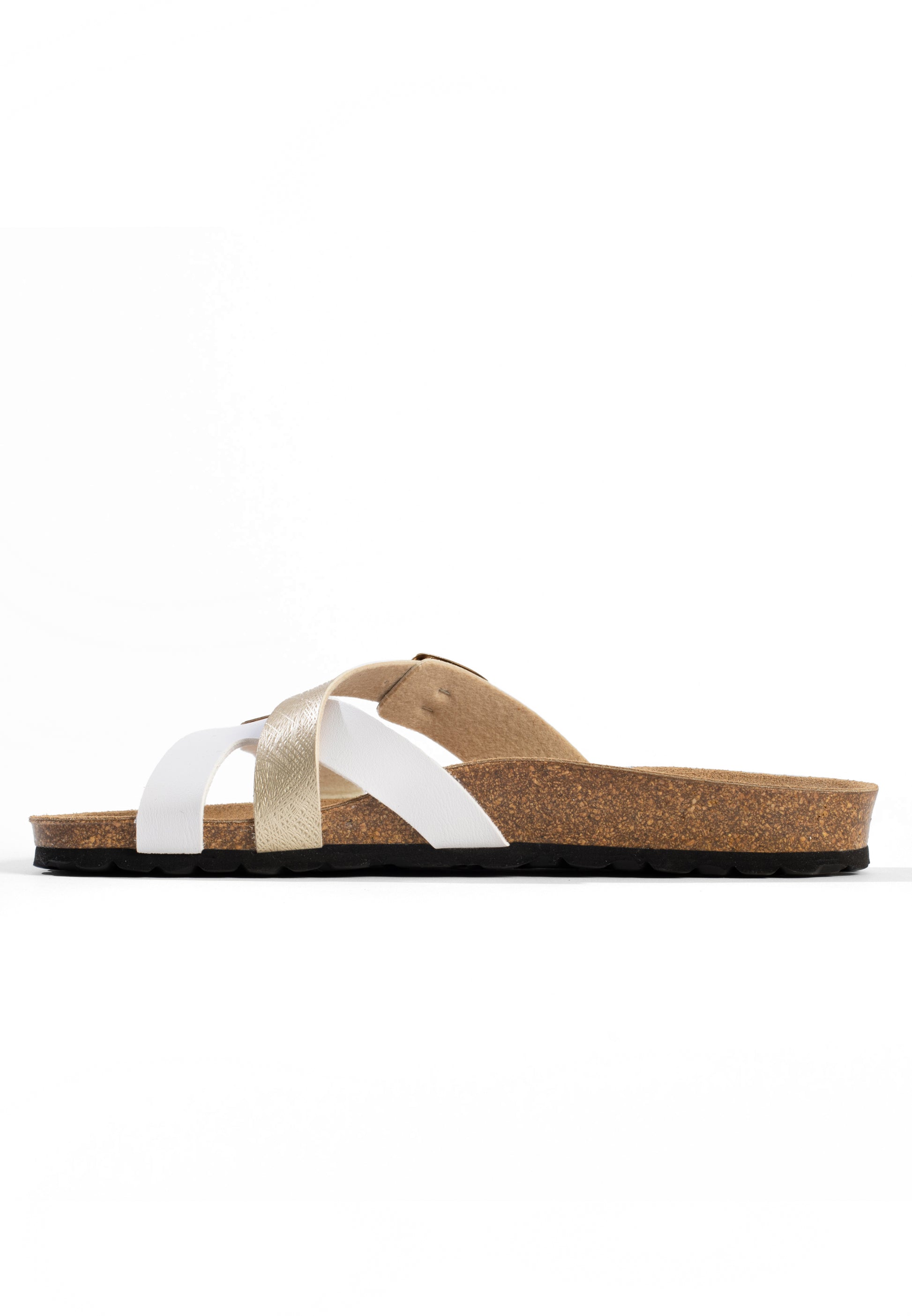 Sandales Talca 2 Brides Blanc et or