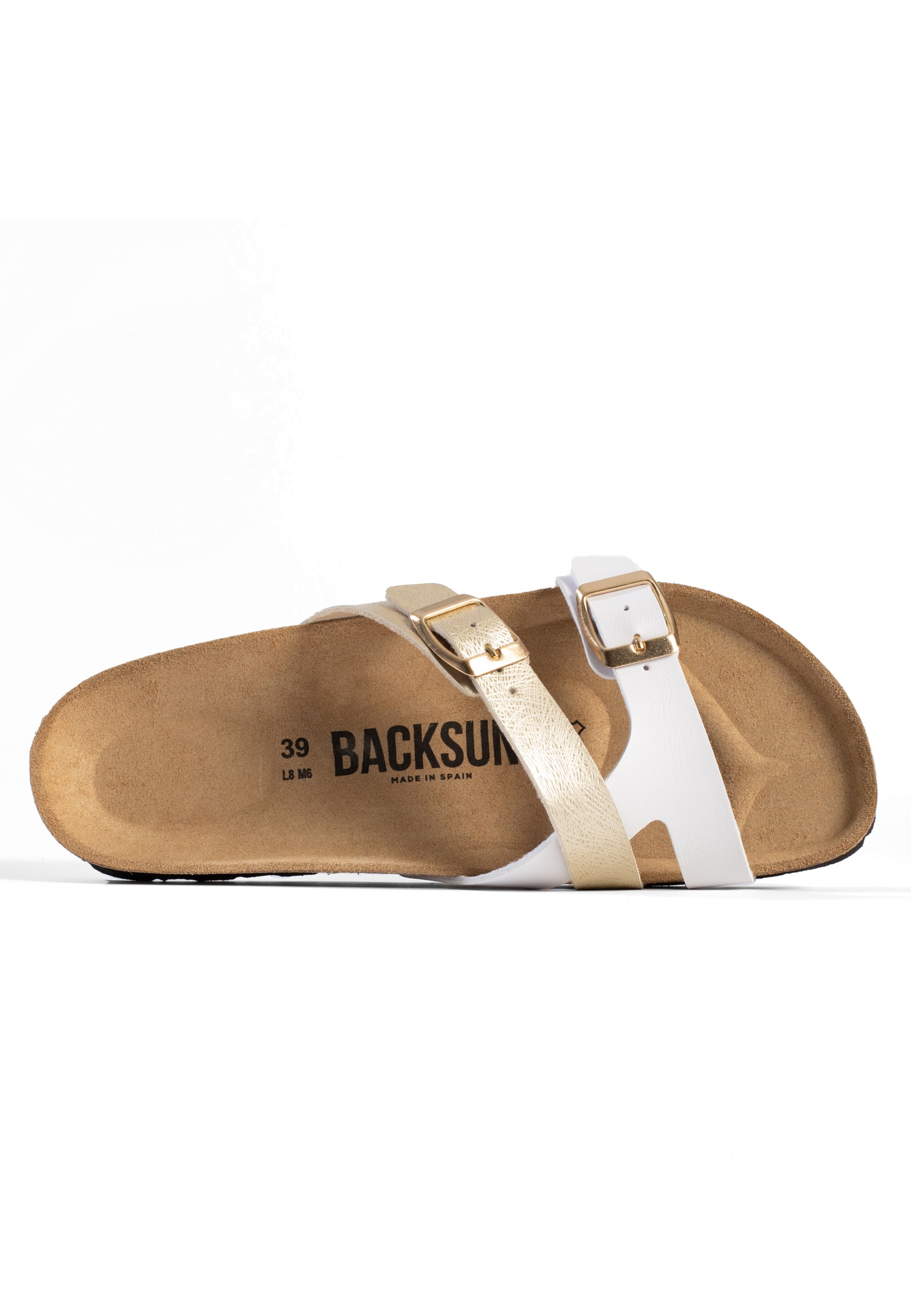 Sandales Talca 2 Brides Blanc et or