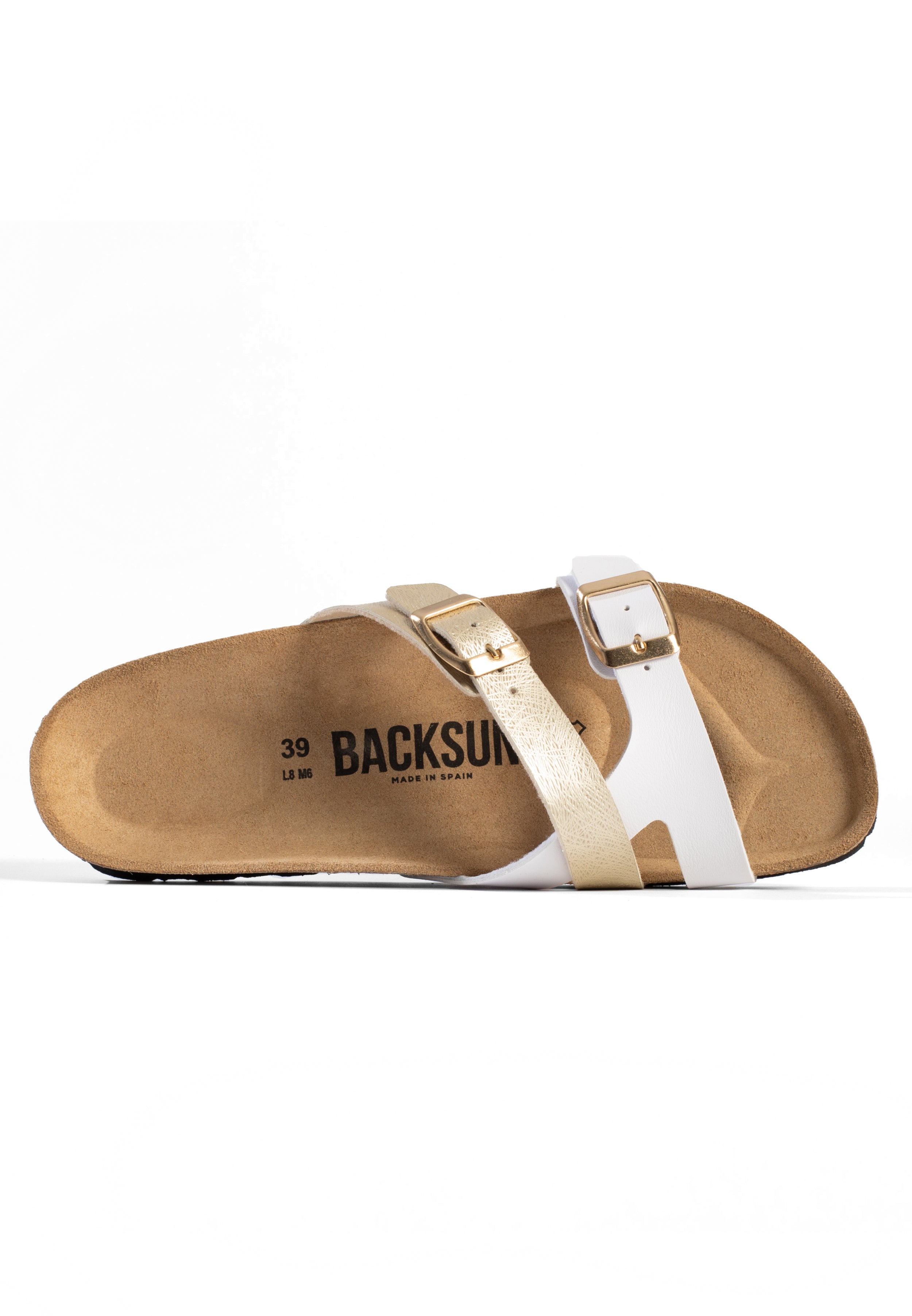 Sandales Talca 2 Brides Blanc et or