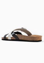 Sandales 2 Brides Talca Noir et Argent