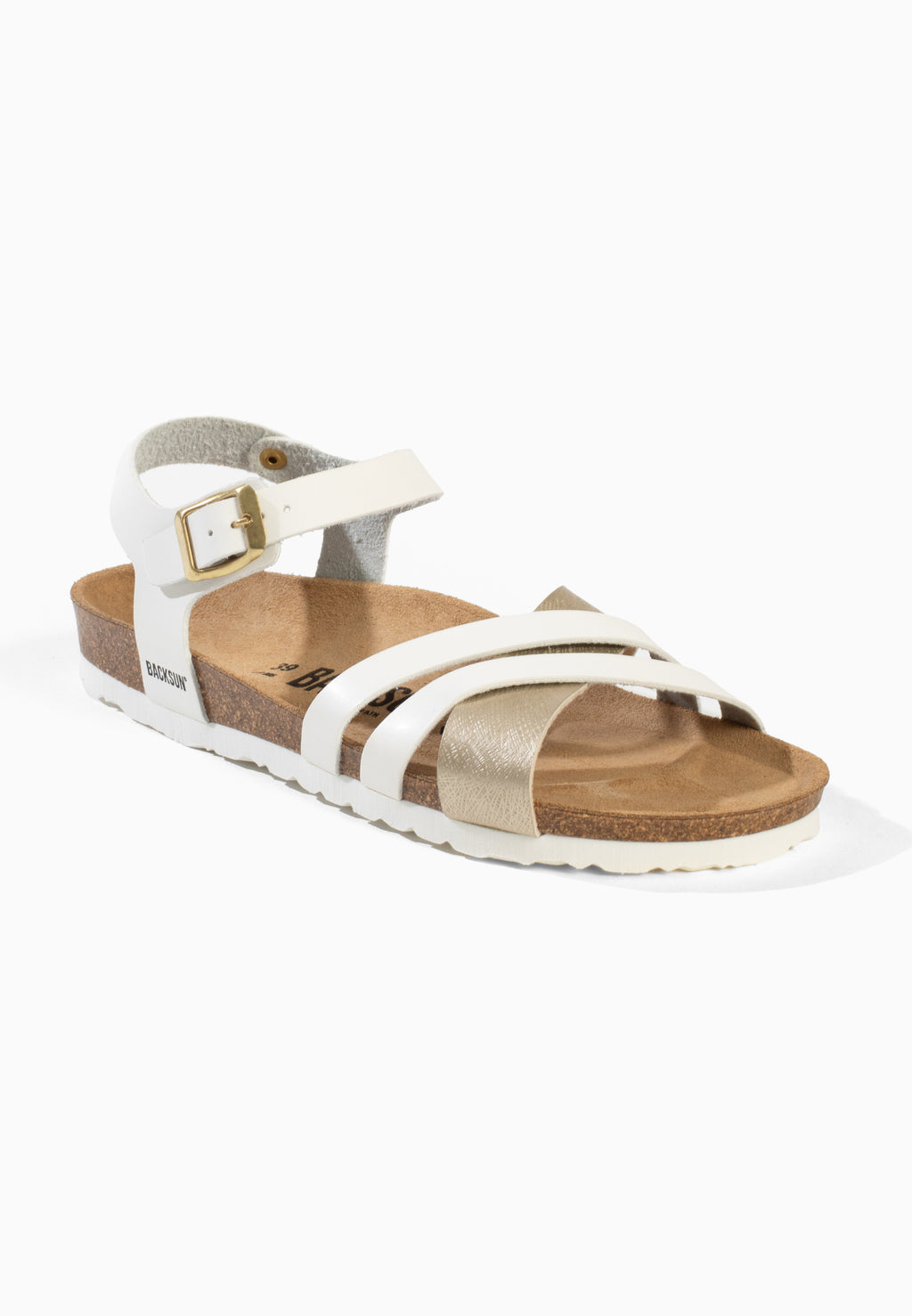 Sandales Multi-Brides Andes Blanc et Doré