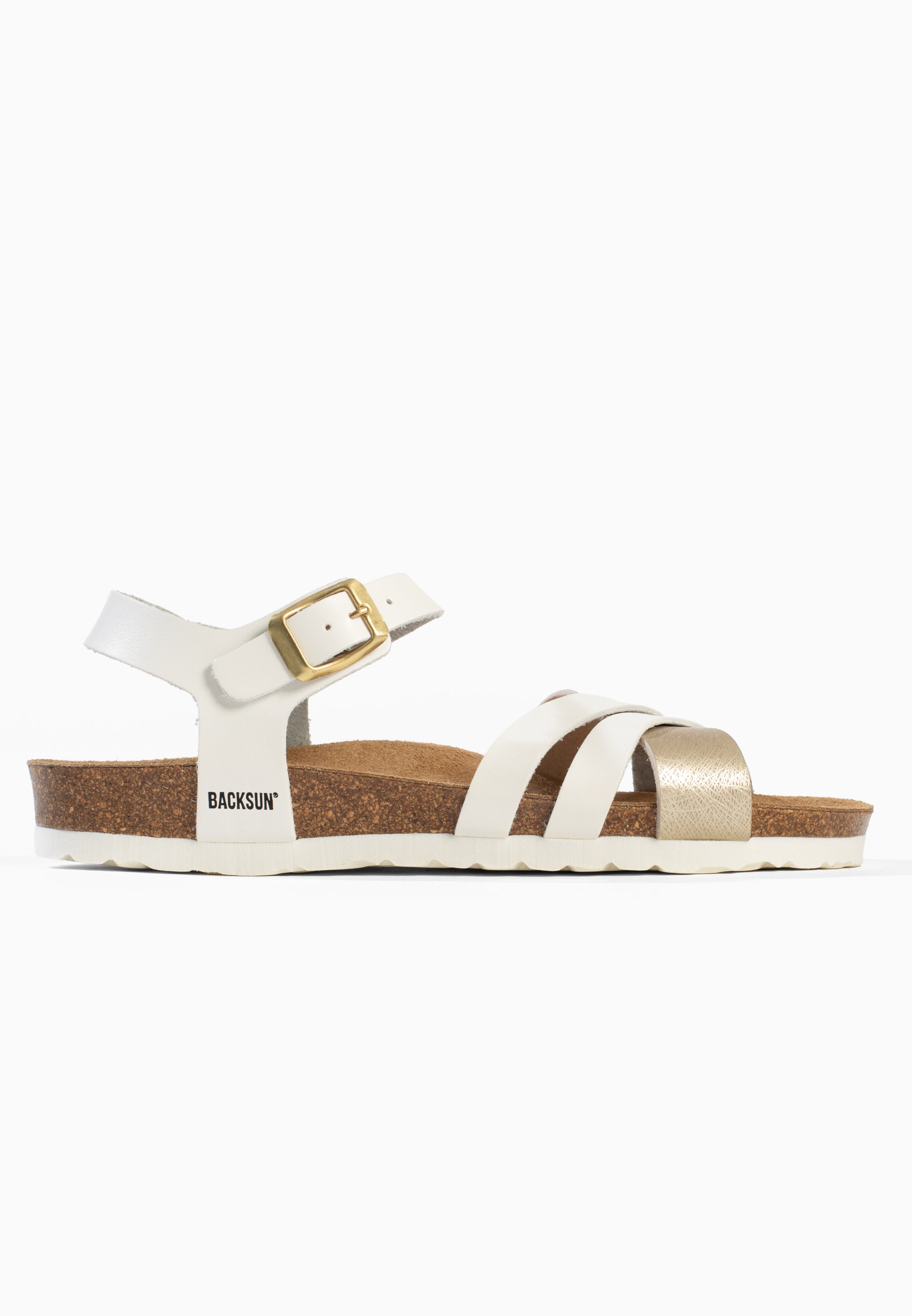 Sandales Multi-Brides Andes Blanc et Doré