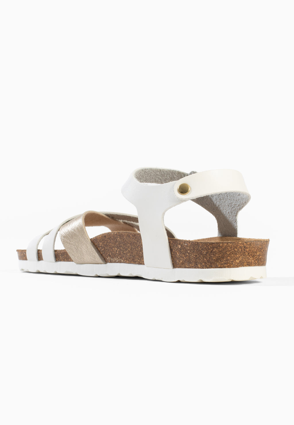 Sandales Multi-Brides Andes Blanc et Doré