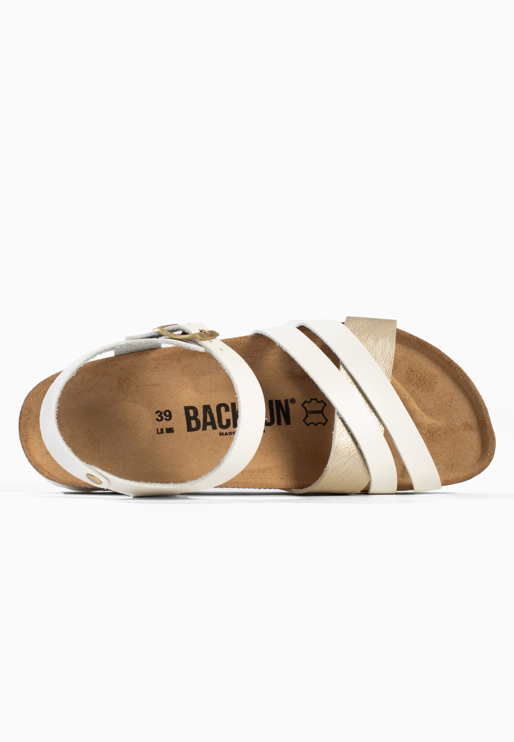 Sandales Multi-Brides Andes Blanc et Doré