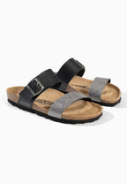 Sandales 2 Brides Perouse Anthracite et Noir