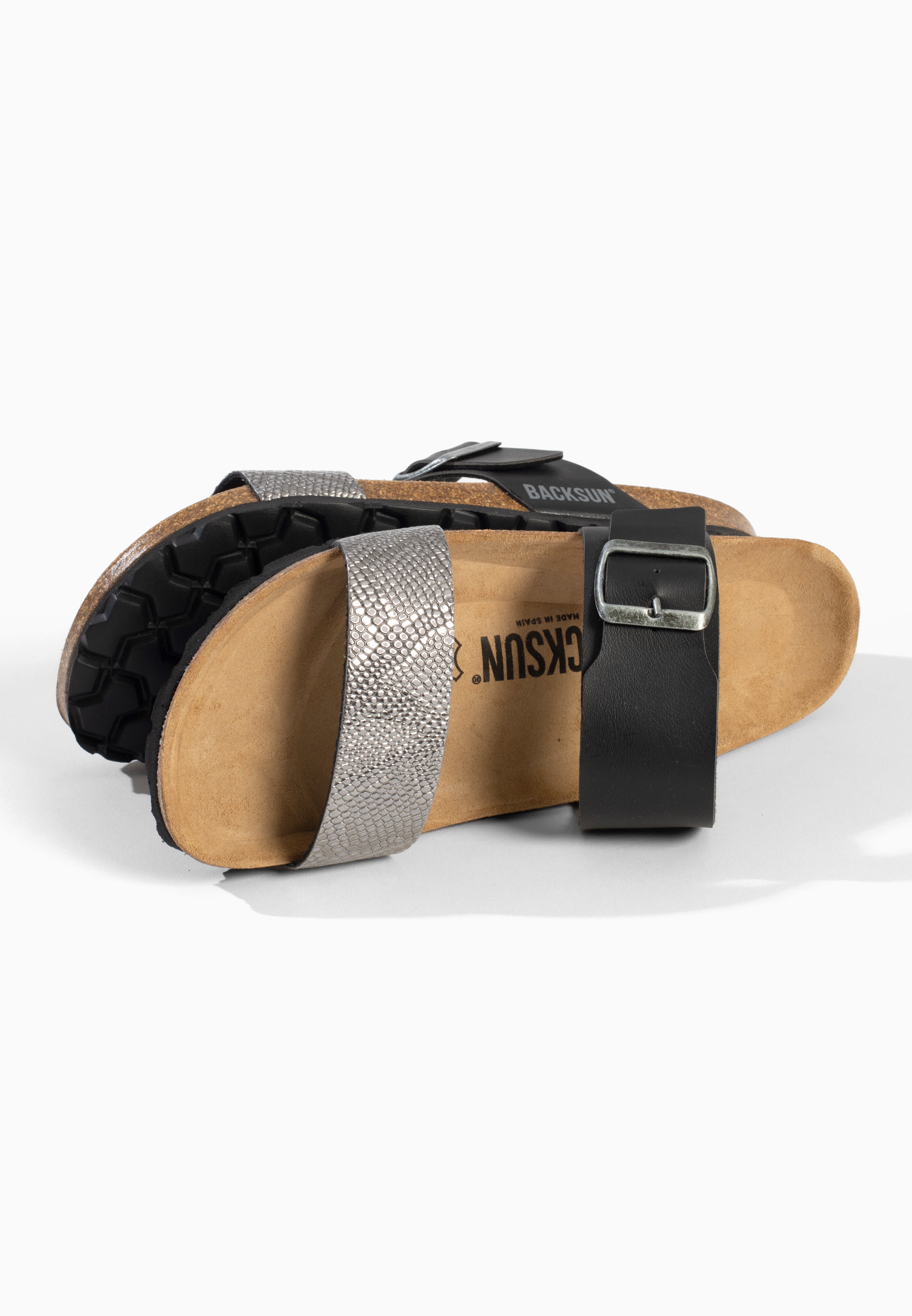 Sandales 2 Brides Perouse Anthracite et Noir