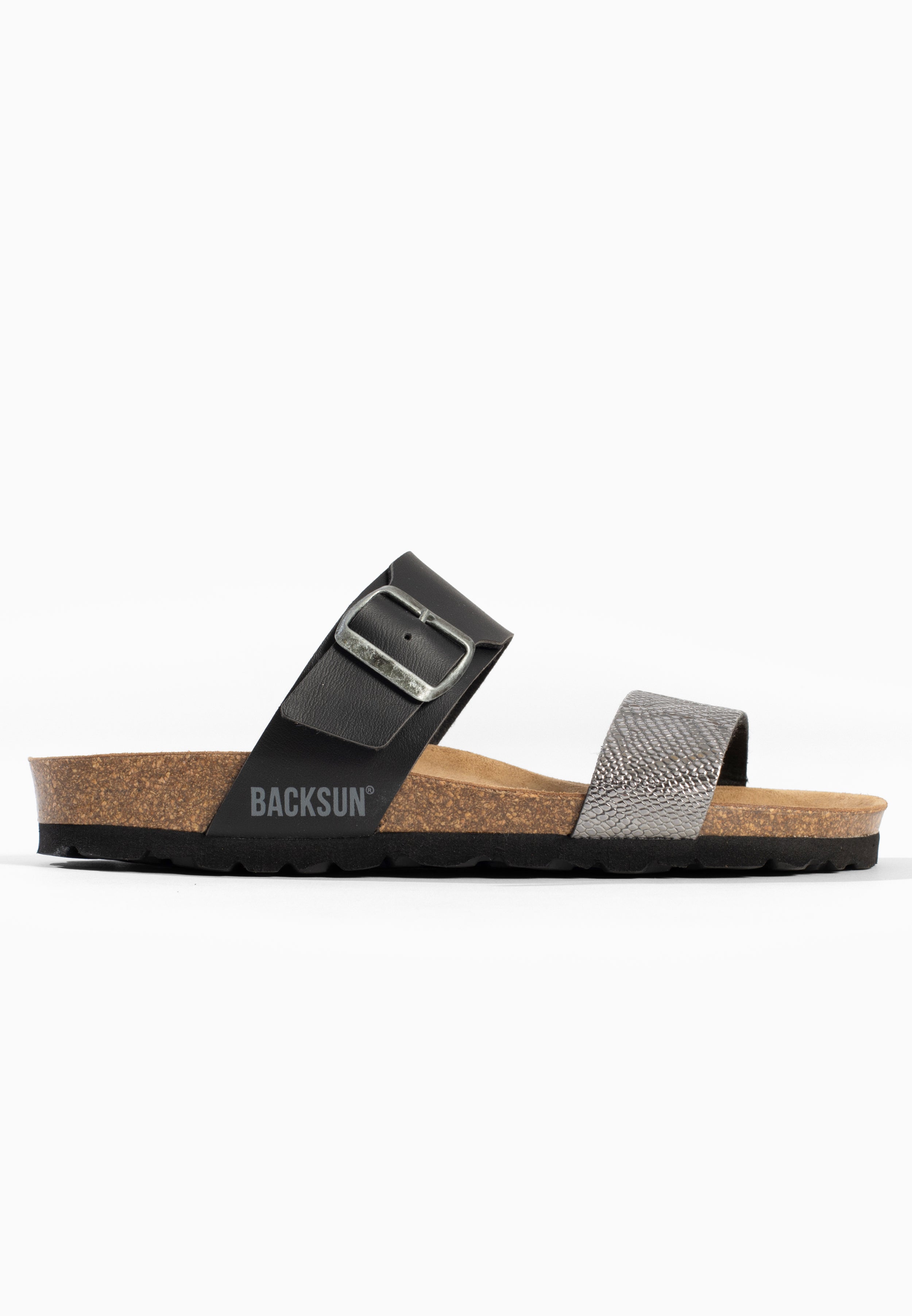 Sandales 2 Brides Perouse Anthracite et Noir