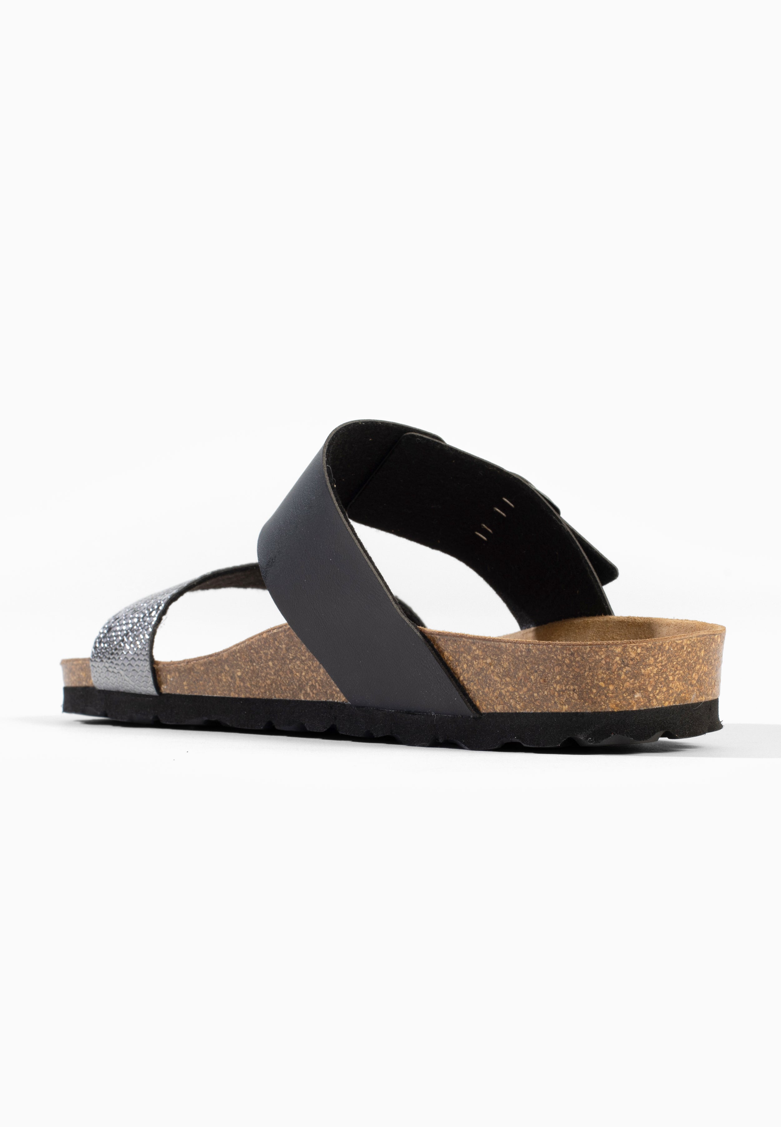 Sandales 2 Brides Perouse Anthracite et Noir