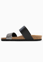Sandales 2 Brides Perouse Anthracite et Noir