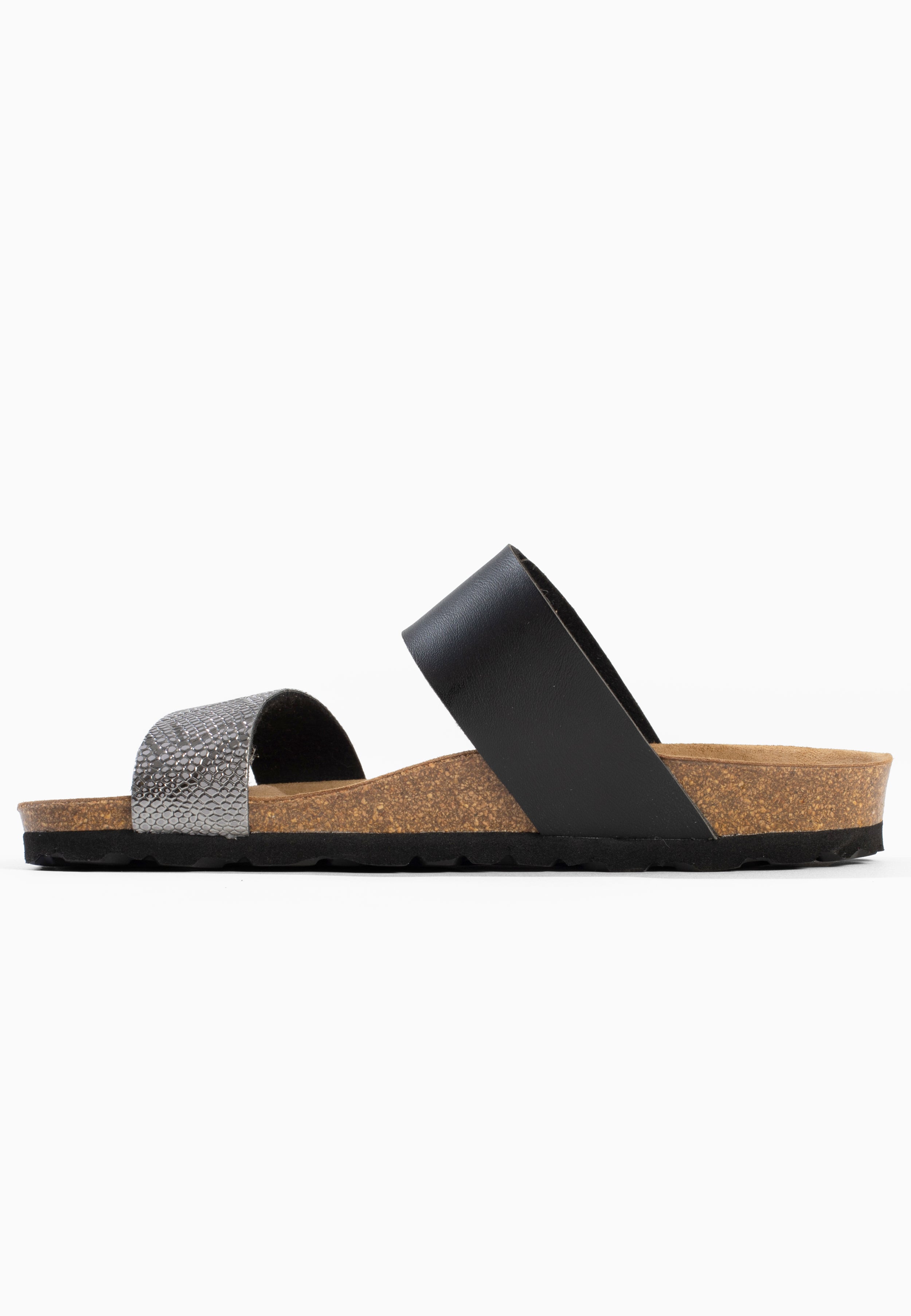 Sandales 2 Brides Perouse Anthracite et Noir