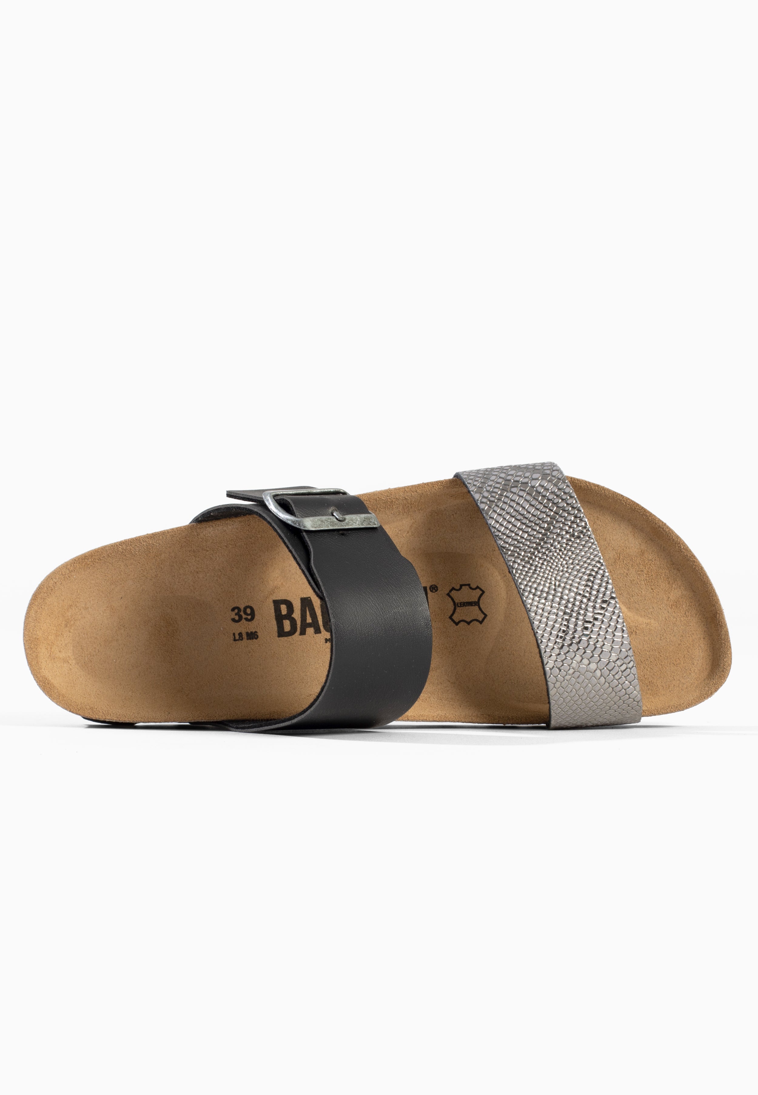 Sandales 2 Brides Perouse Anthracite et Noir