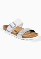 Perouse 2-Riemen-Sandalen in Schwarz und Neonpink