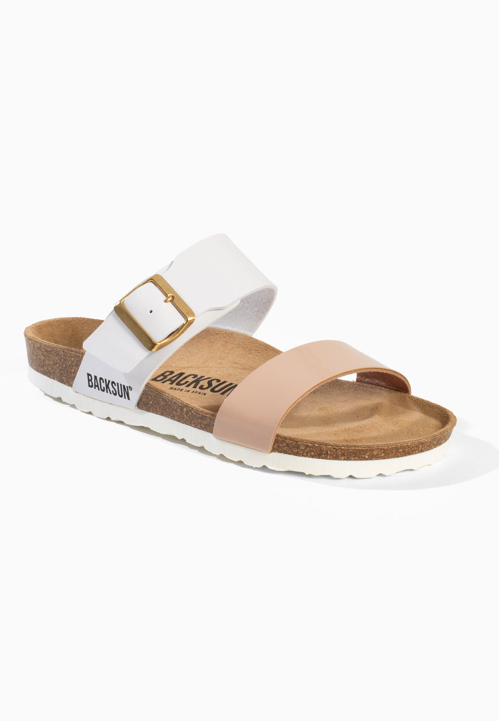 Sandales 2 Brides Perouse Blanc et Beige