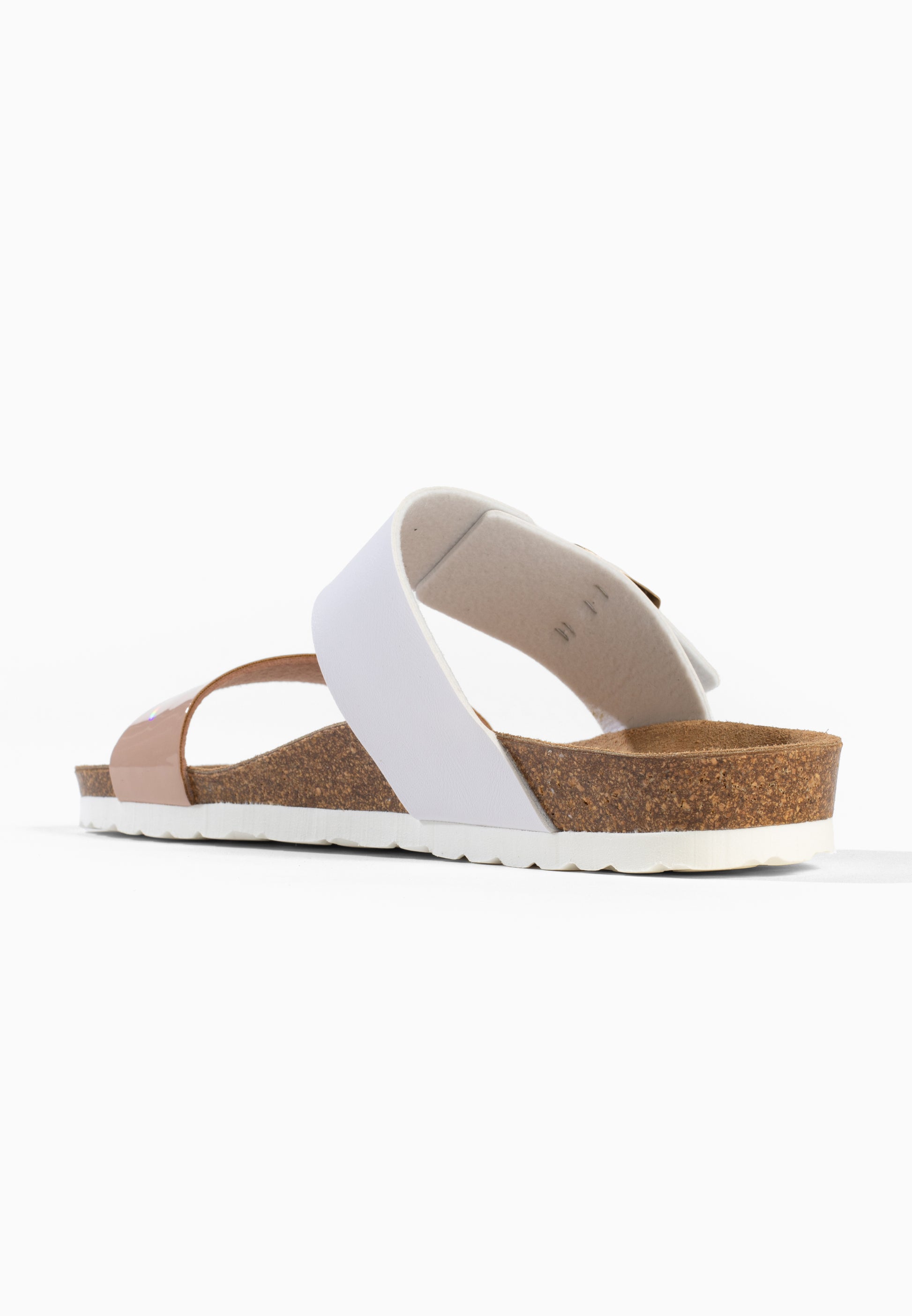 Sandales 2 Brides Perouse Blanc et Beige
