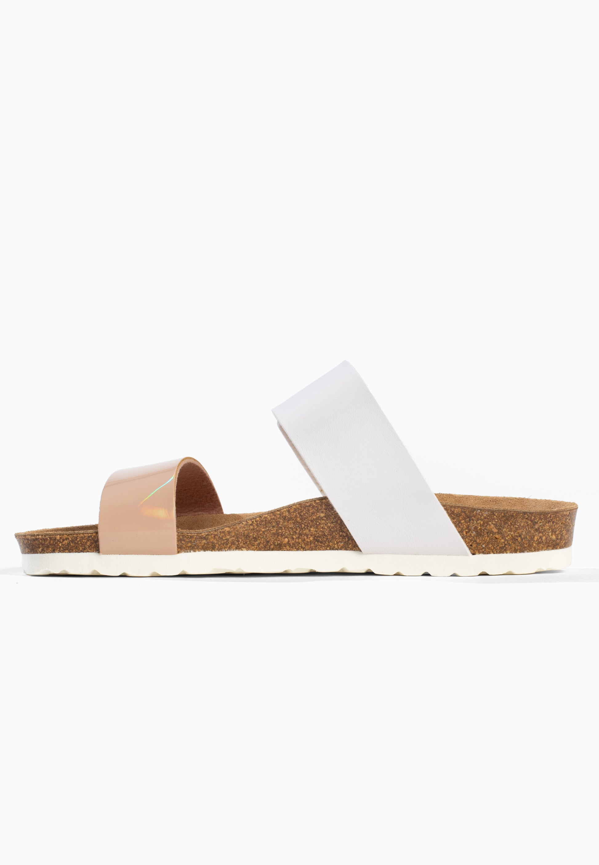 Sandales 2 Brides Perouse Blanc et Beige