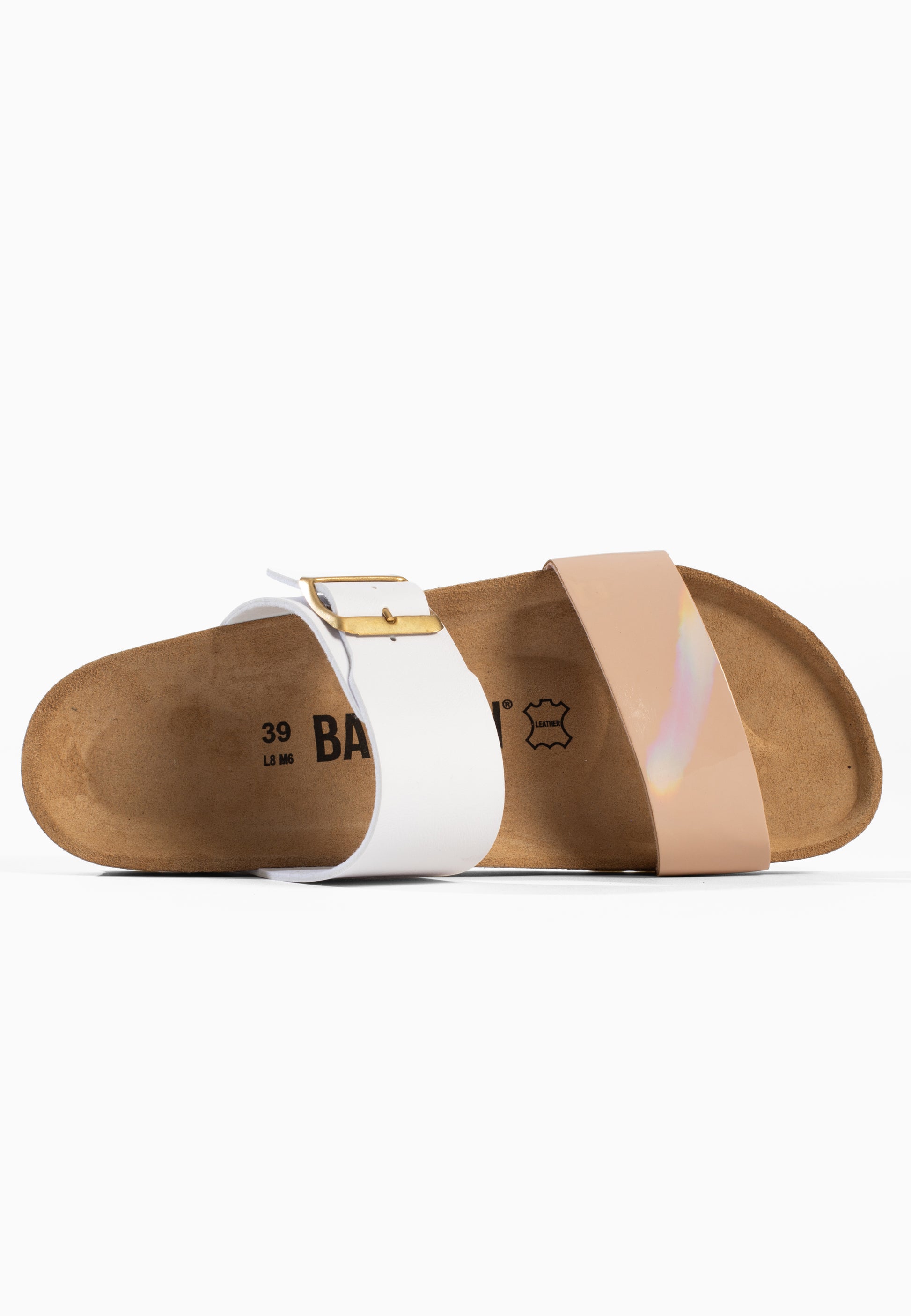 Sandales 2 Brides Perouse Blanc et Beige