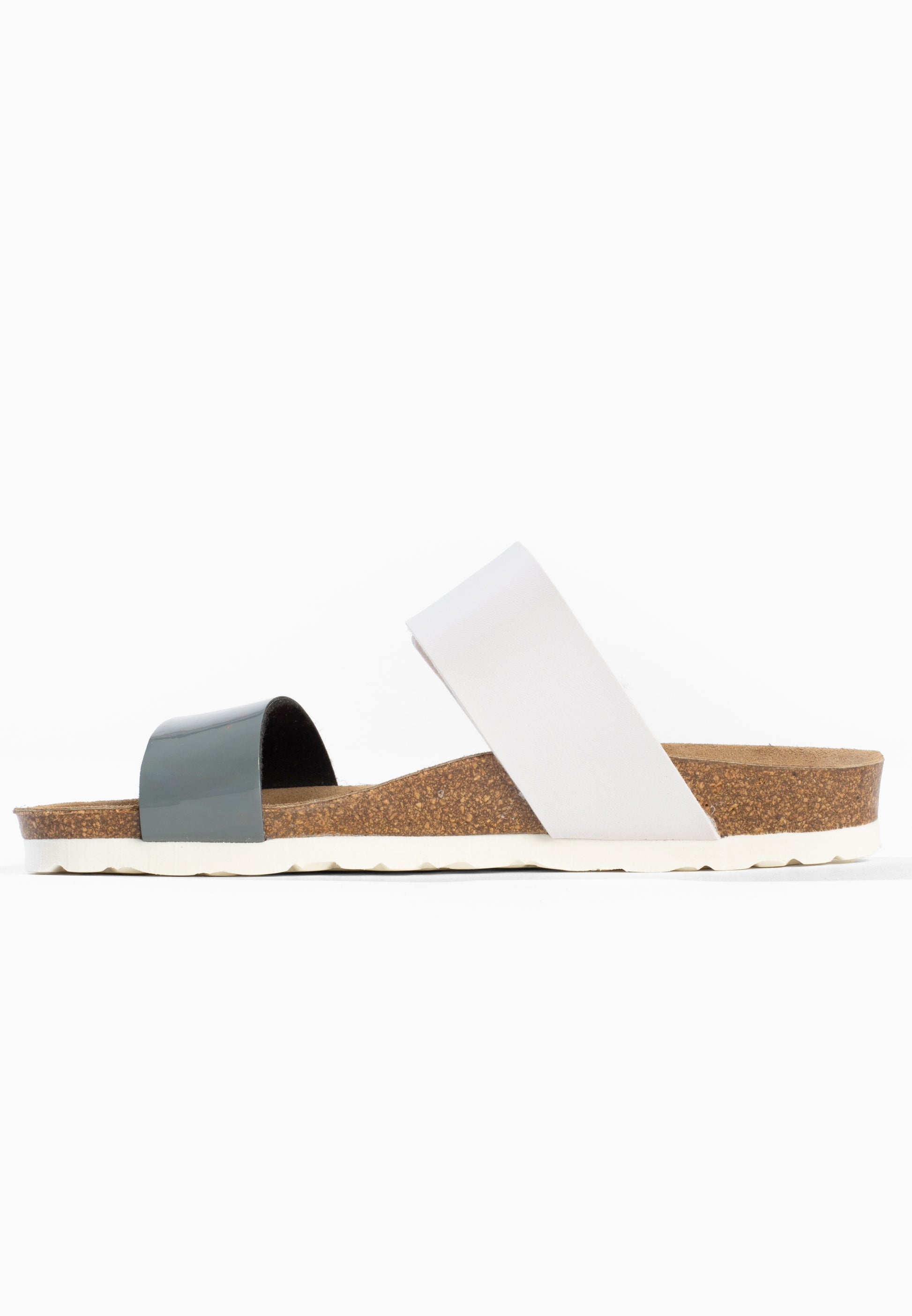 Sandales 2 Brides Perouse Blanc et Gris