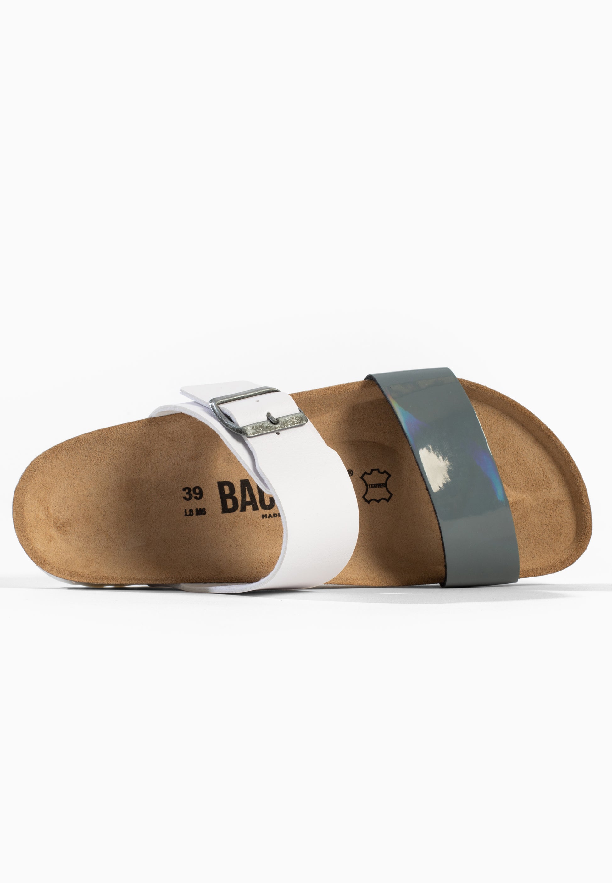 Sandales 2 Brides Perouse Blanc et Gris