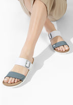 Perouse 2-Riemen-Sandalen in Weiß und Grau