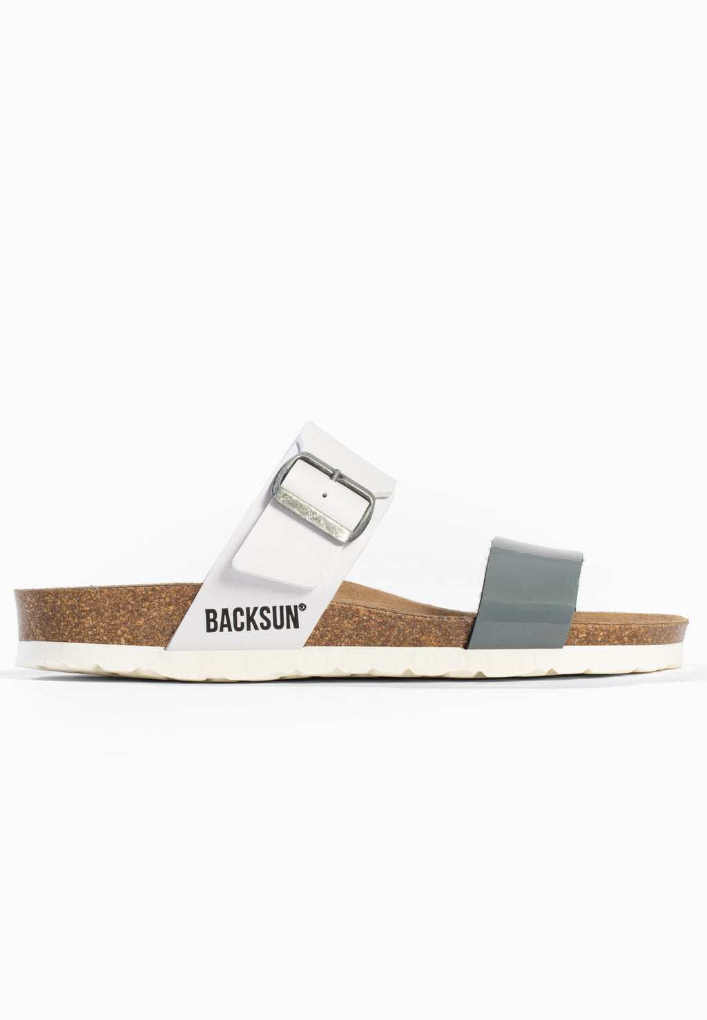 Sandales 2 Brides Perouse Blanc et Gris