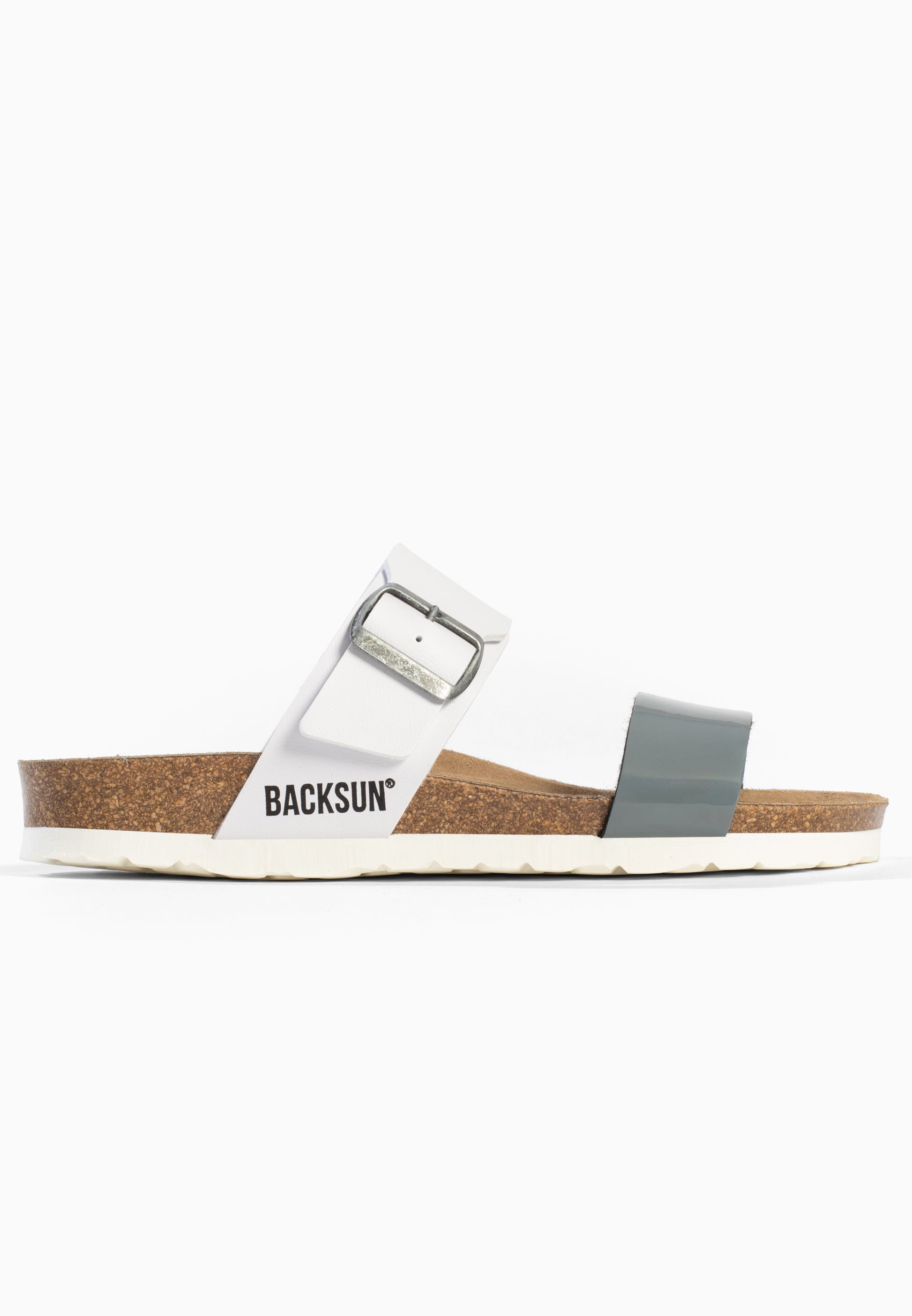 Sandales 2 Brides Perouse Blanc et Gris